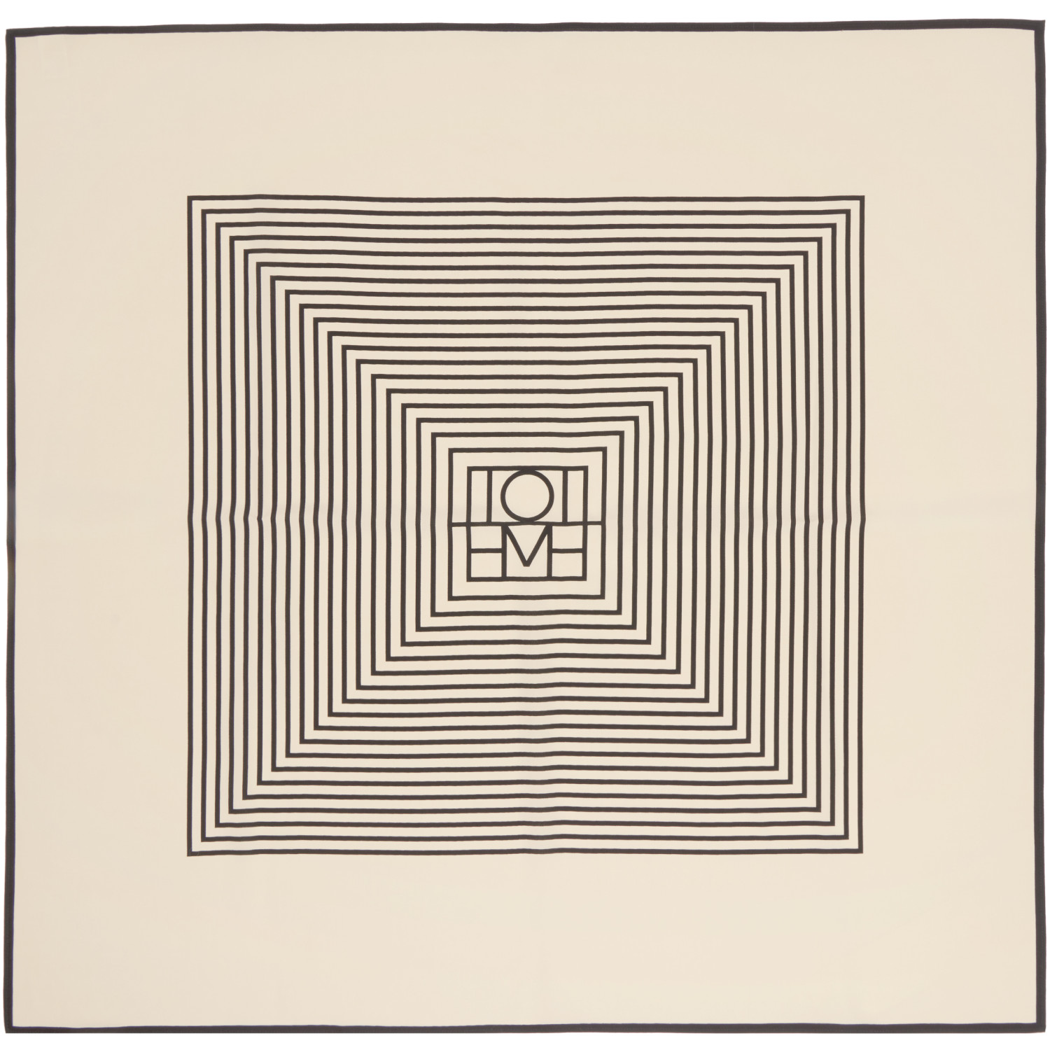 TOTEME Beige Centered Monogram Silk Scarf