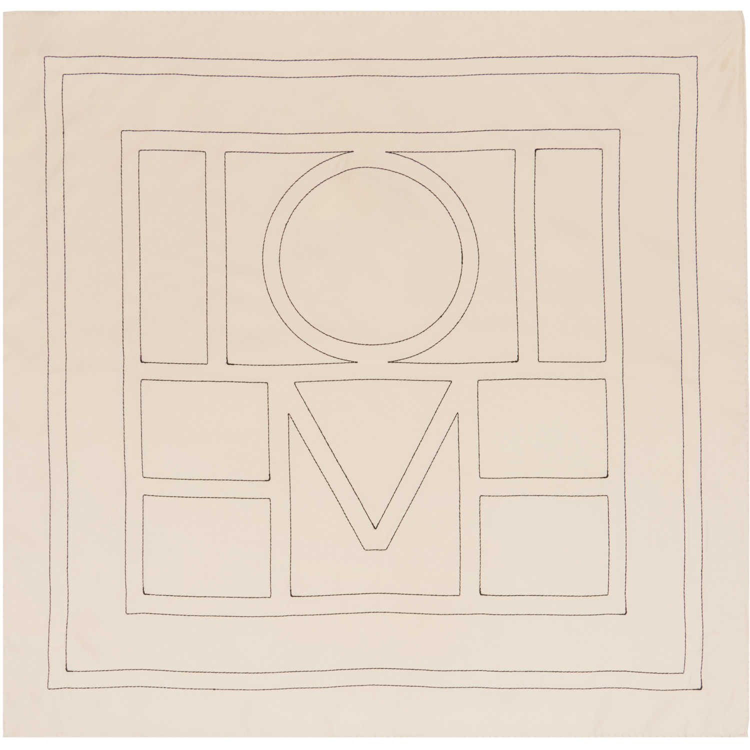 TOTEME Off-White Embroidered Monogram Silk Scarf