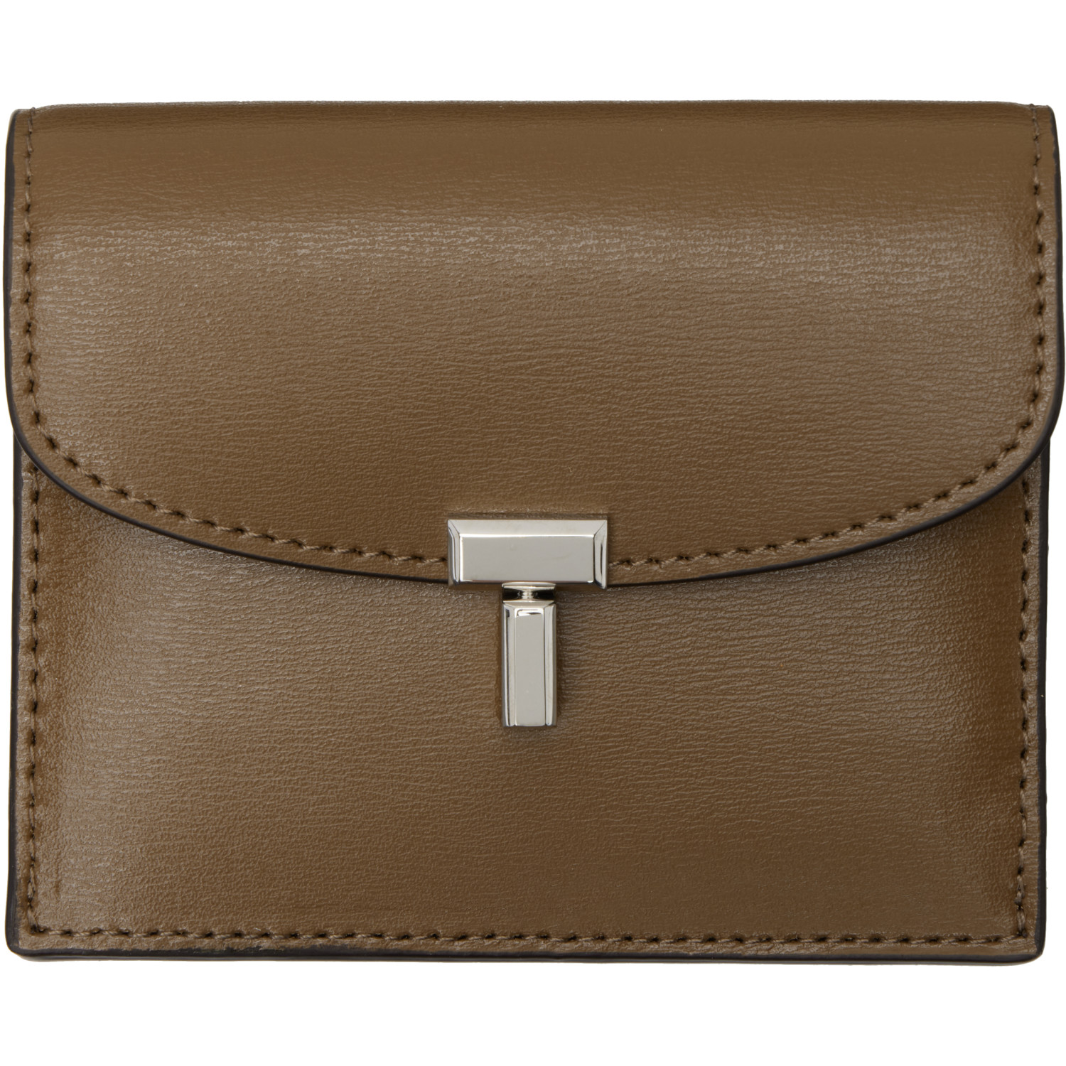 TOTEME Brown T-Lock Leather Card Holder