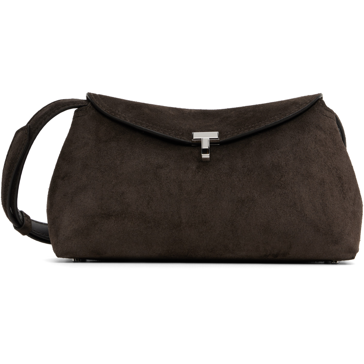 TOTEME Brown T-Lock Suede Clutch