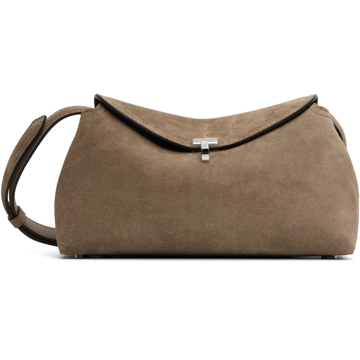 TOTEME Tan T-Lock Suede Clutch