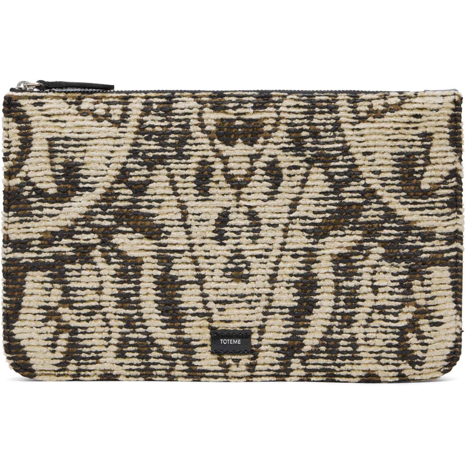 TOTEME Beige & Black Threefold Paisley Clutch