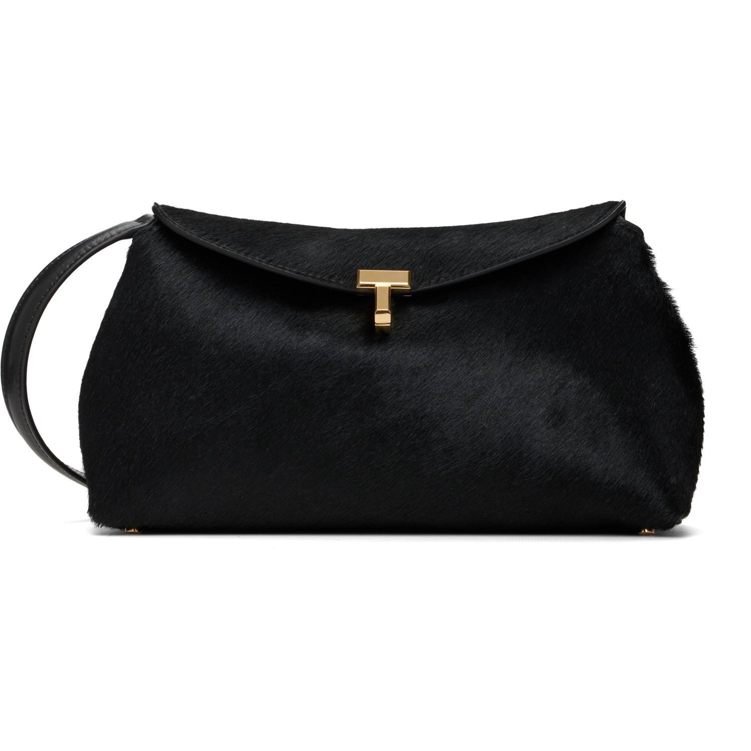 TOTEME Black T-Lock Pony Hair Clutch