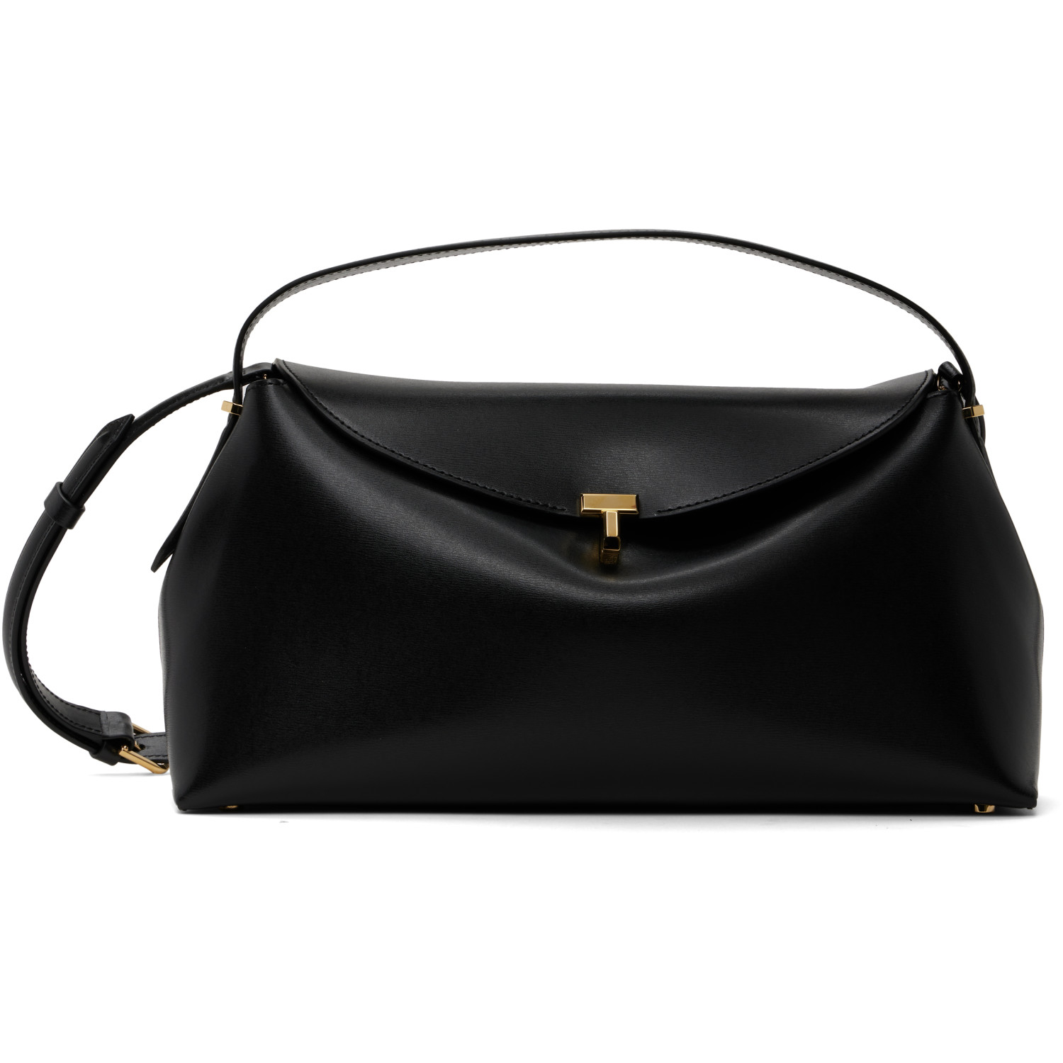 TOTEME Black T-Lock Leather Top Handle Bag