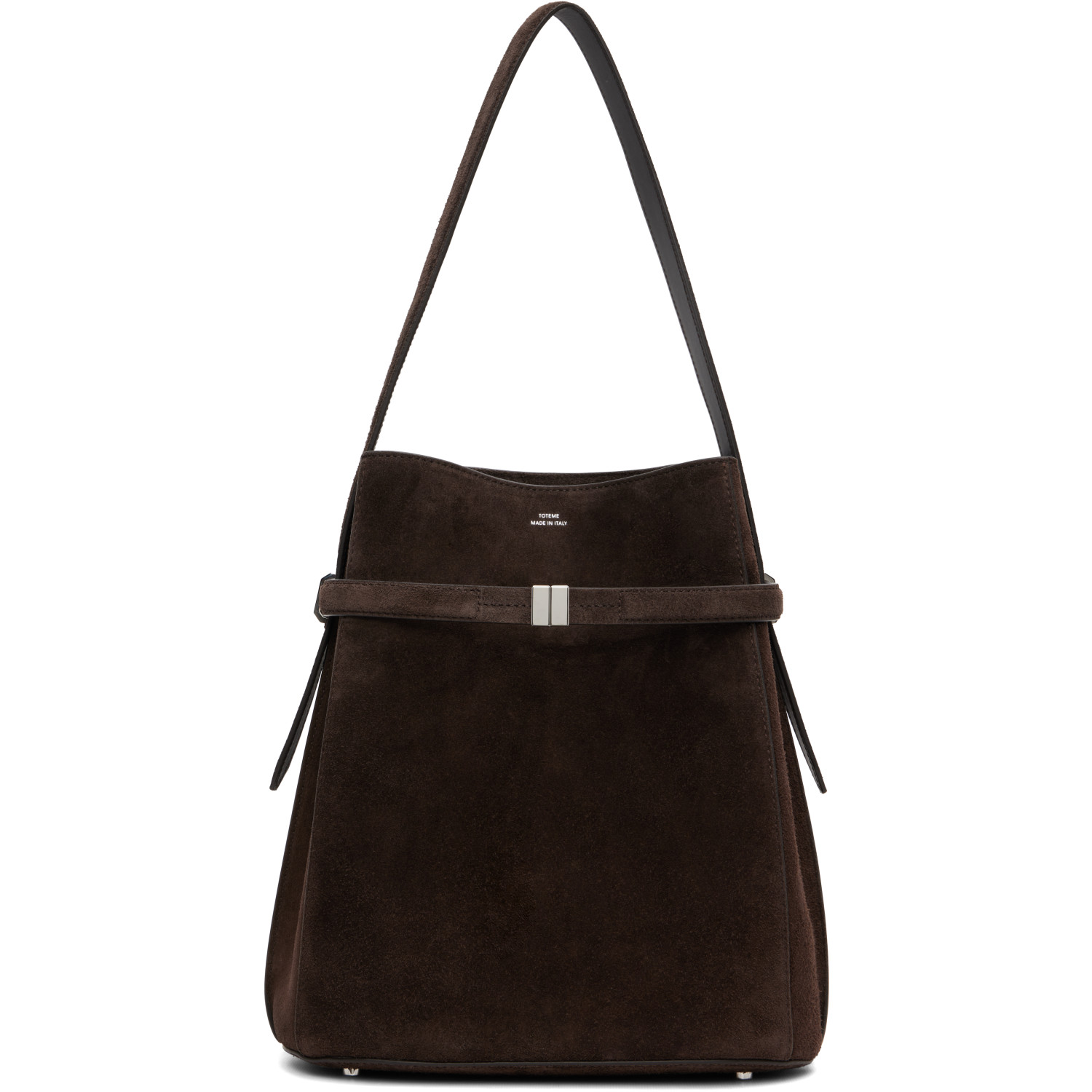 TOTEME Brown Belted Suede Bucket Bag