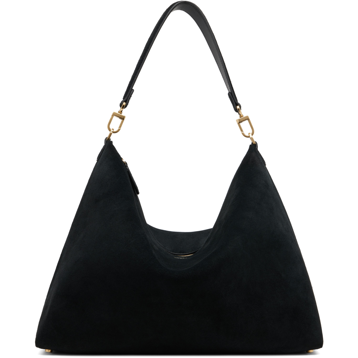TOTEME Black Medium Bevel Suede Bag