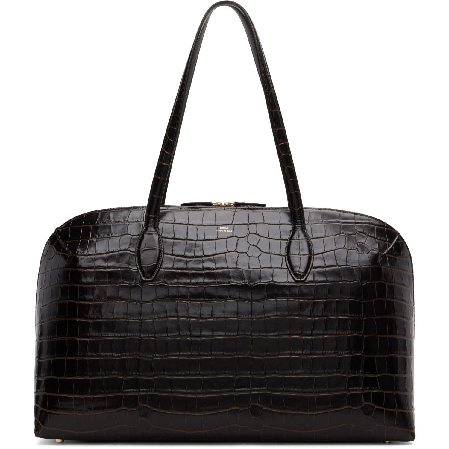 TOTEME Brown Croco-Embossed Day Tote