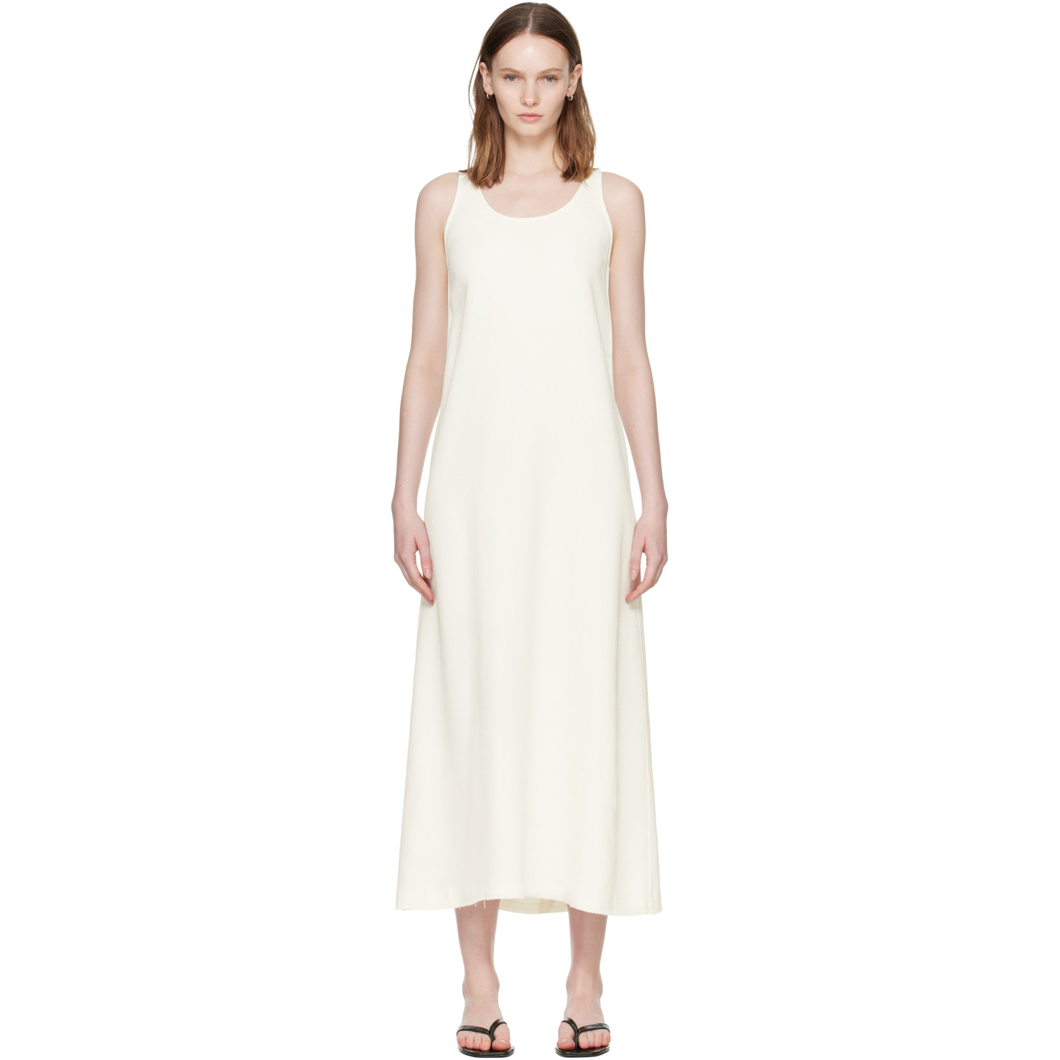 TOTEME Off-White Scoop-Neck Sablé Maxi Dress