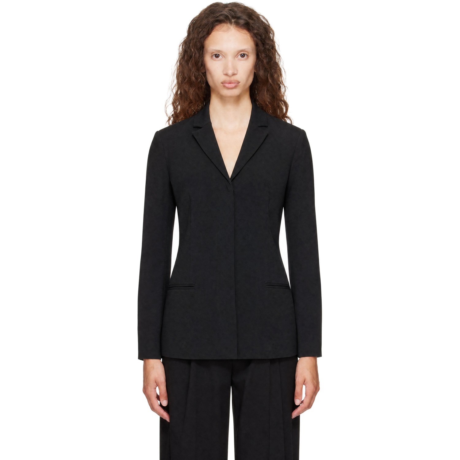 Totême Black Slim Wool Blazer