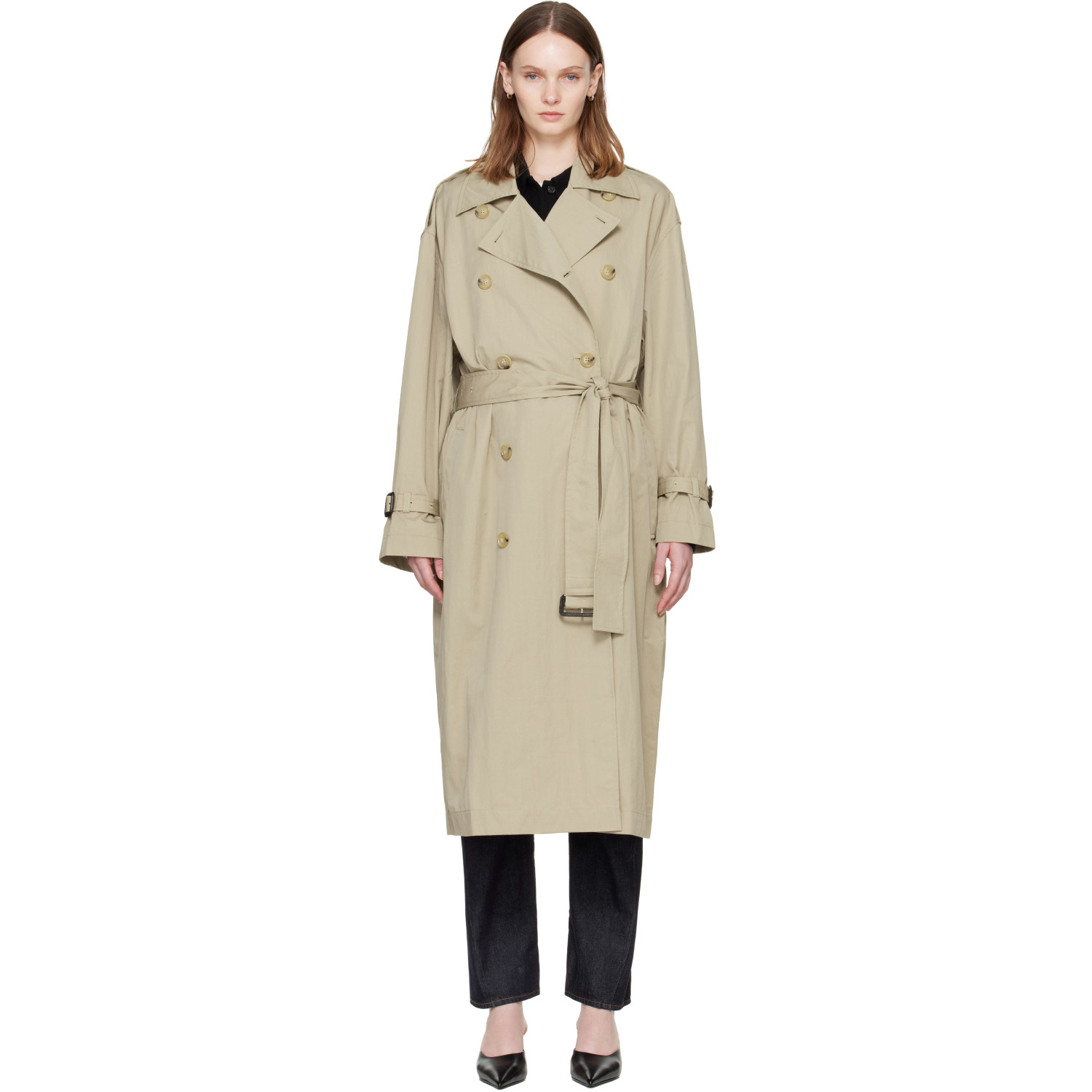 TOTEME Beige Crisp Summer Trench Coat