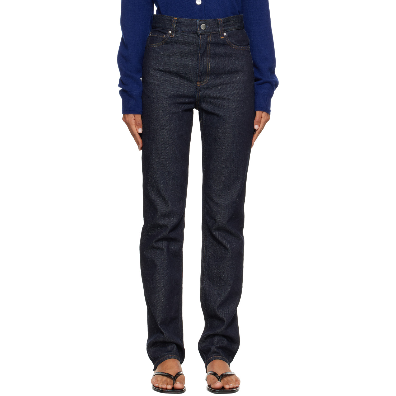 TOTEME Navy High Slim Denim Jeans