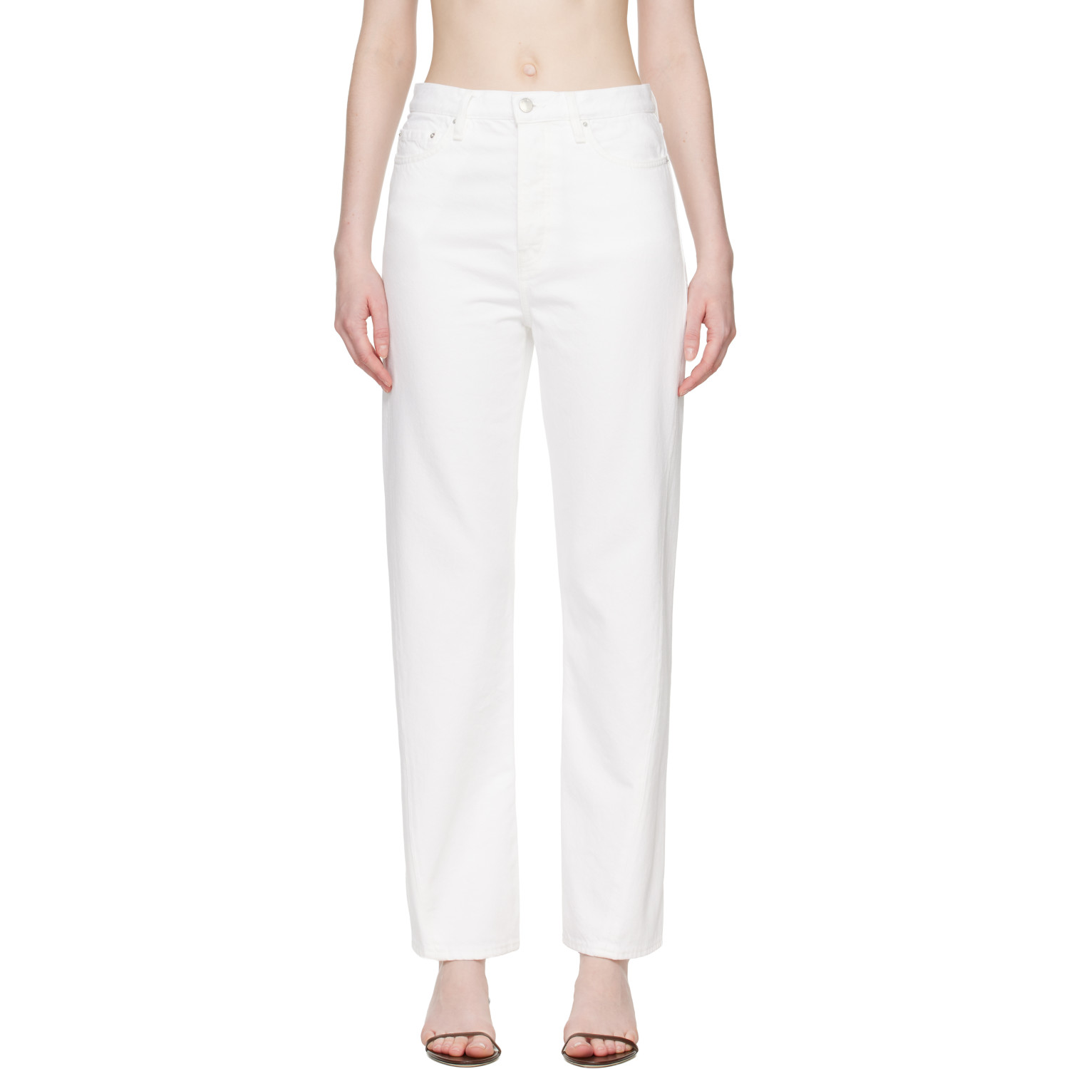 TOTEME White Twisted Seam Full Length Jeans