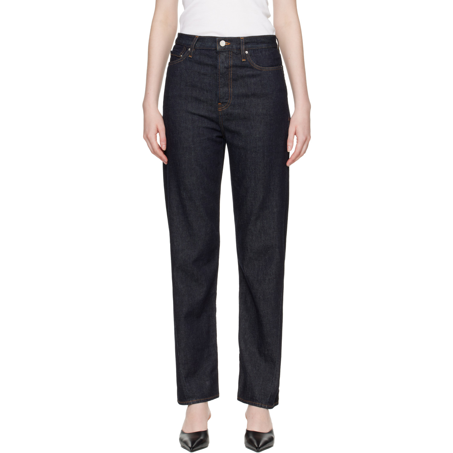 TOTEME Blue Twisted Seam Full Length Jeans