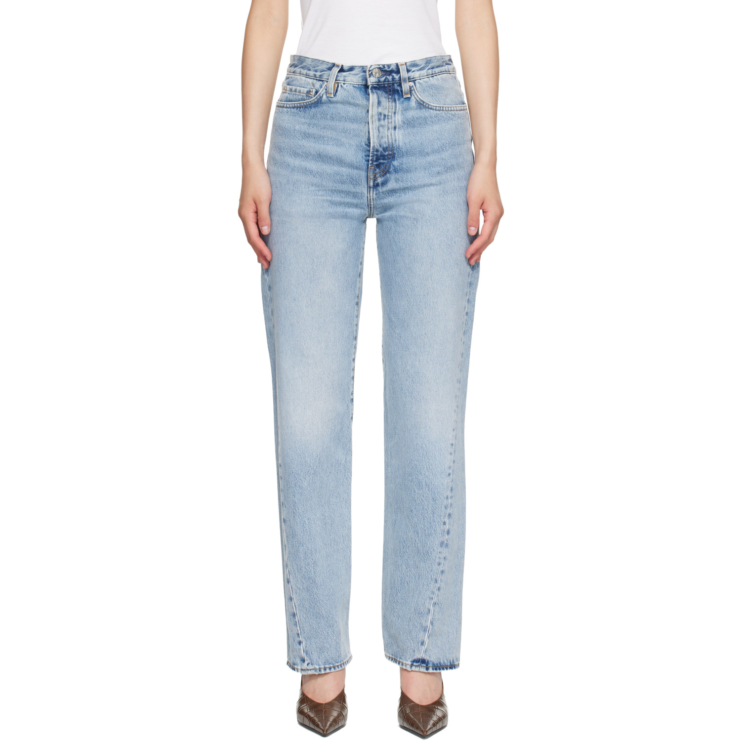 TOTEME Blue Twisted Seam Full Length Jeans