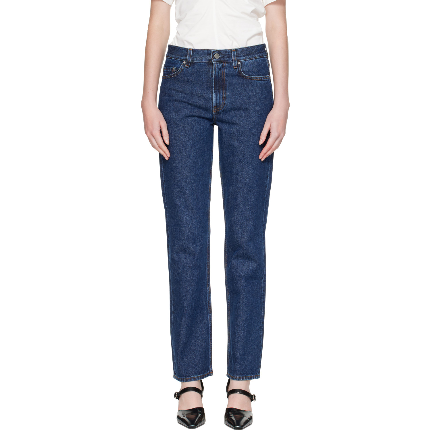 TOTEME Navy Low Straight Jeans