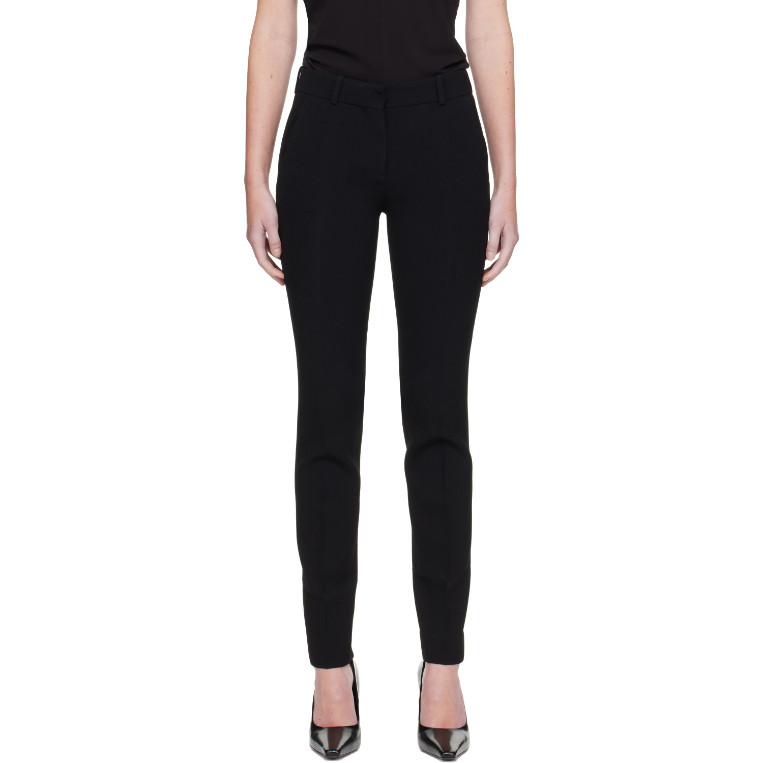 TOTEME Black Low-Waist Slim Trousers