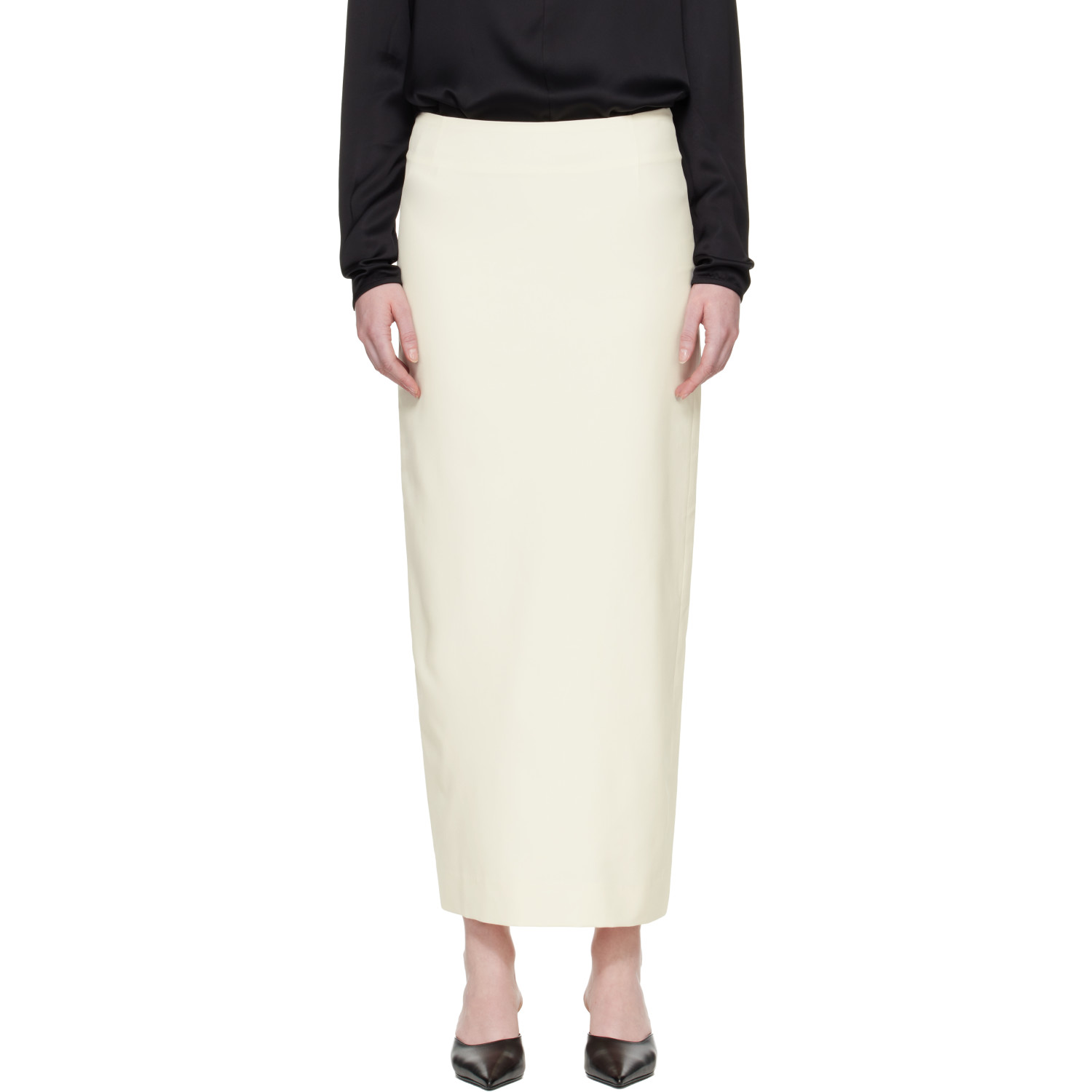 TOTEME Off-White Light Wool Maxi Skirt