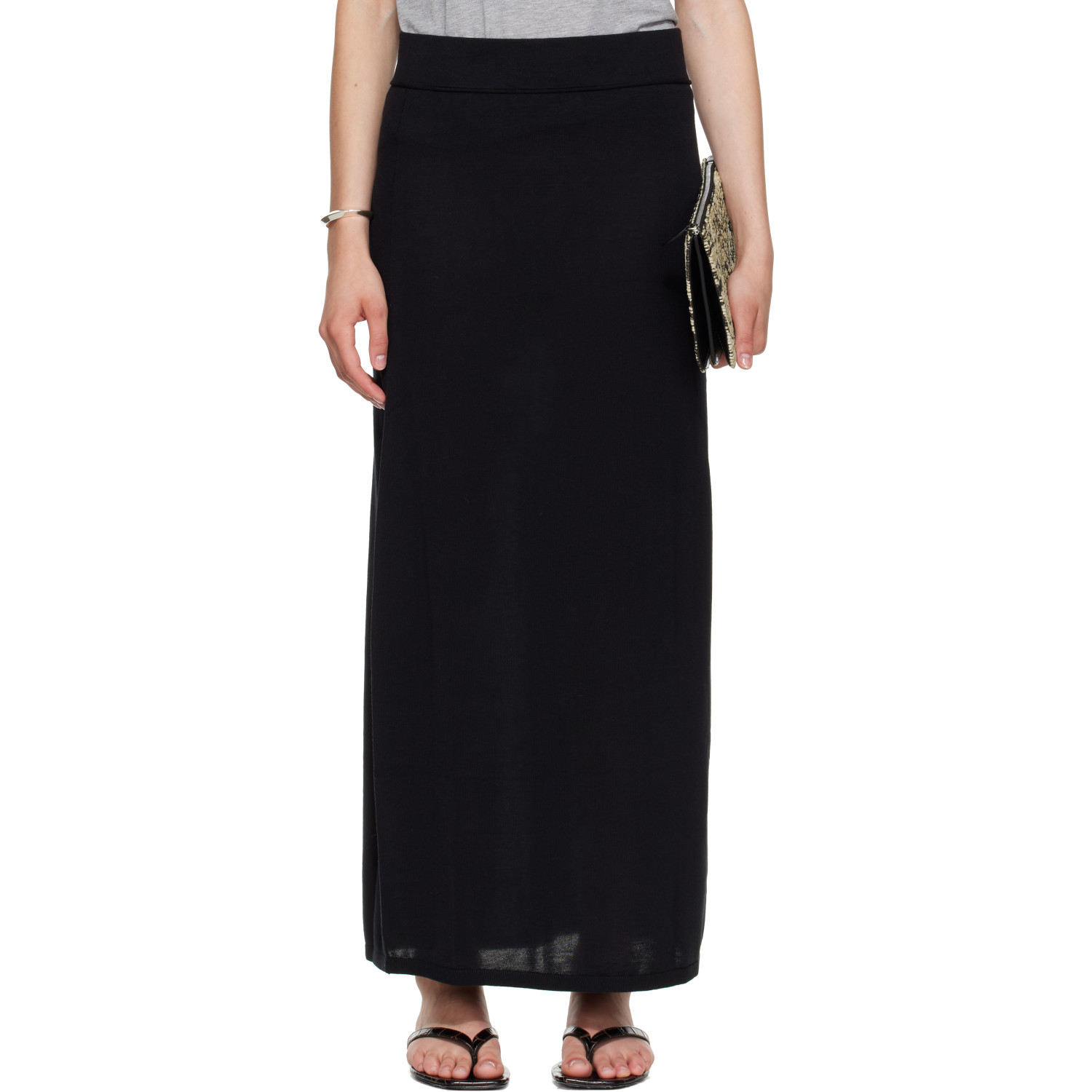 TOTEME Black Long Knit Maxi Skirt