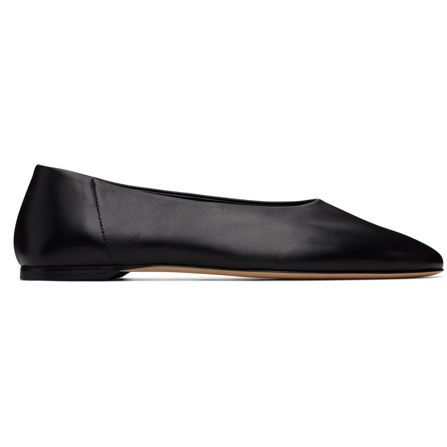 TOTEME Black Slip Nappa Ballerina Flats