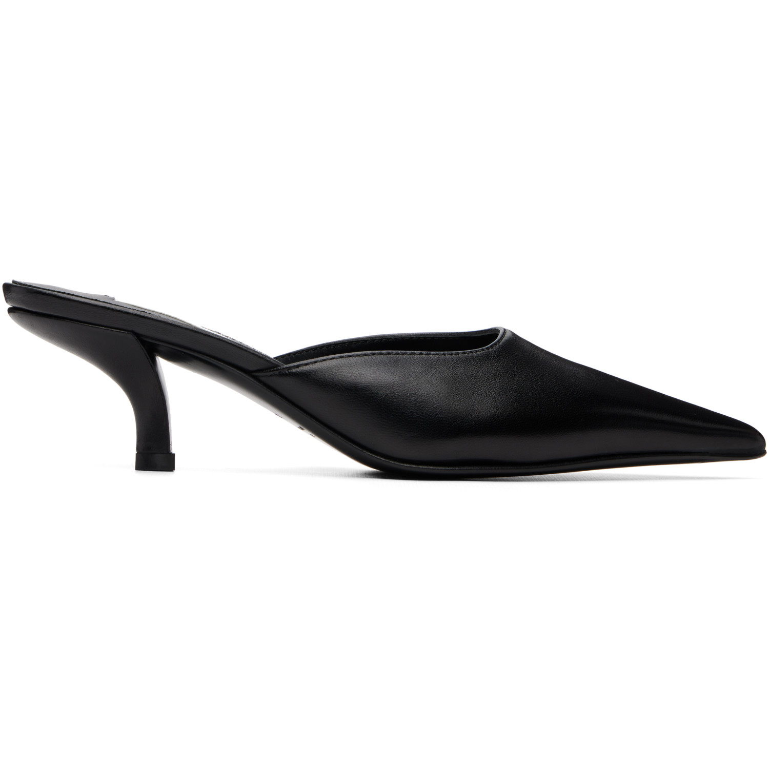 TOTEME Black Sharp Nappa Mule Heels