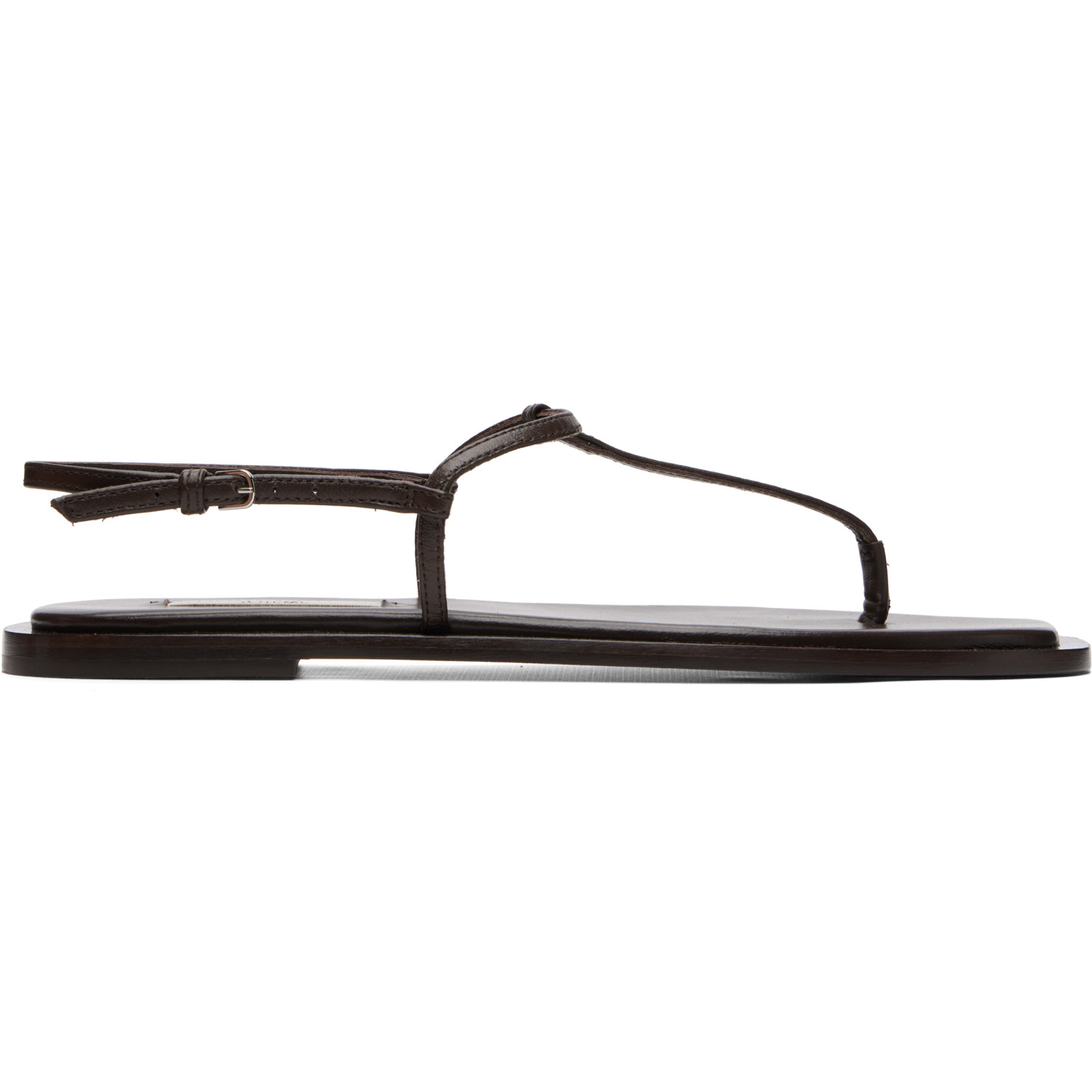 TOTEME Brown T-Strap Nappa Sandals