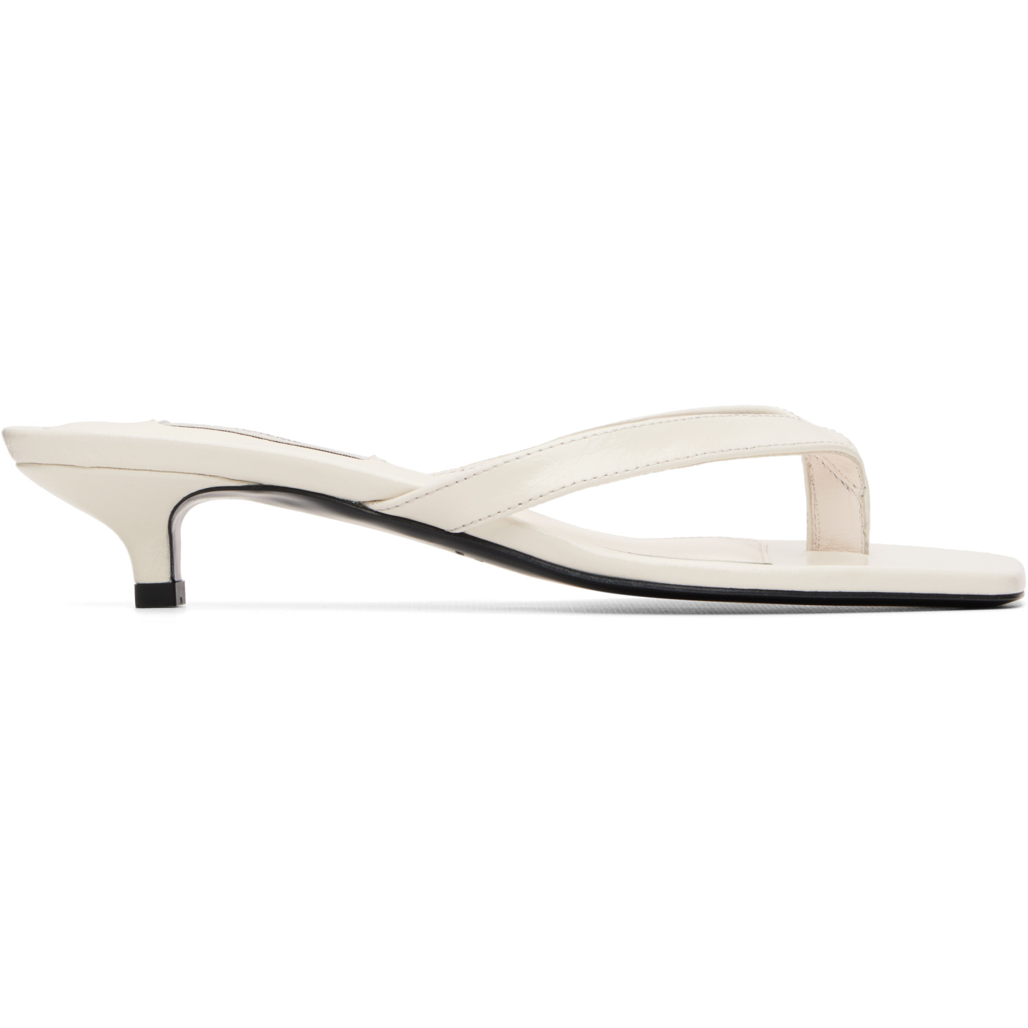 TOTEME Off-White Naplack Heeled Flip-Flops