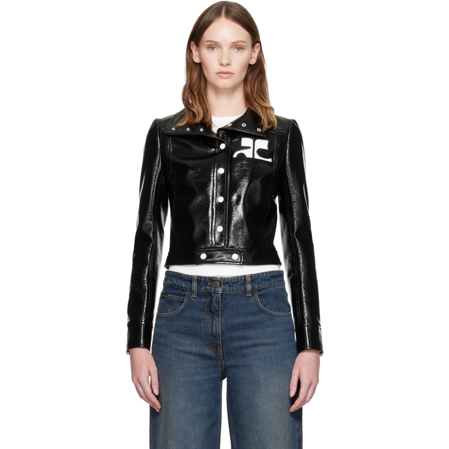Courrèges Black Reedition Vinyl Jacket