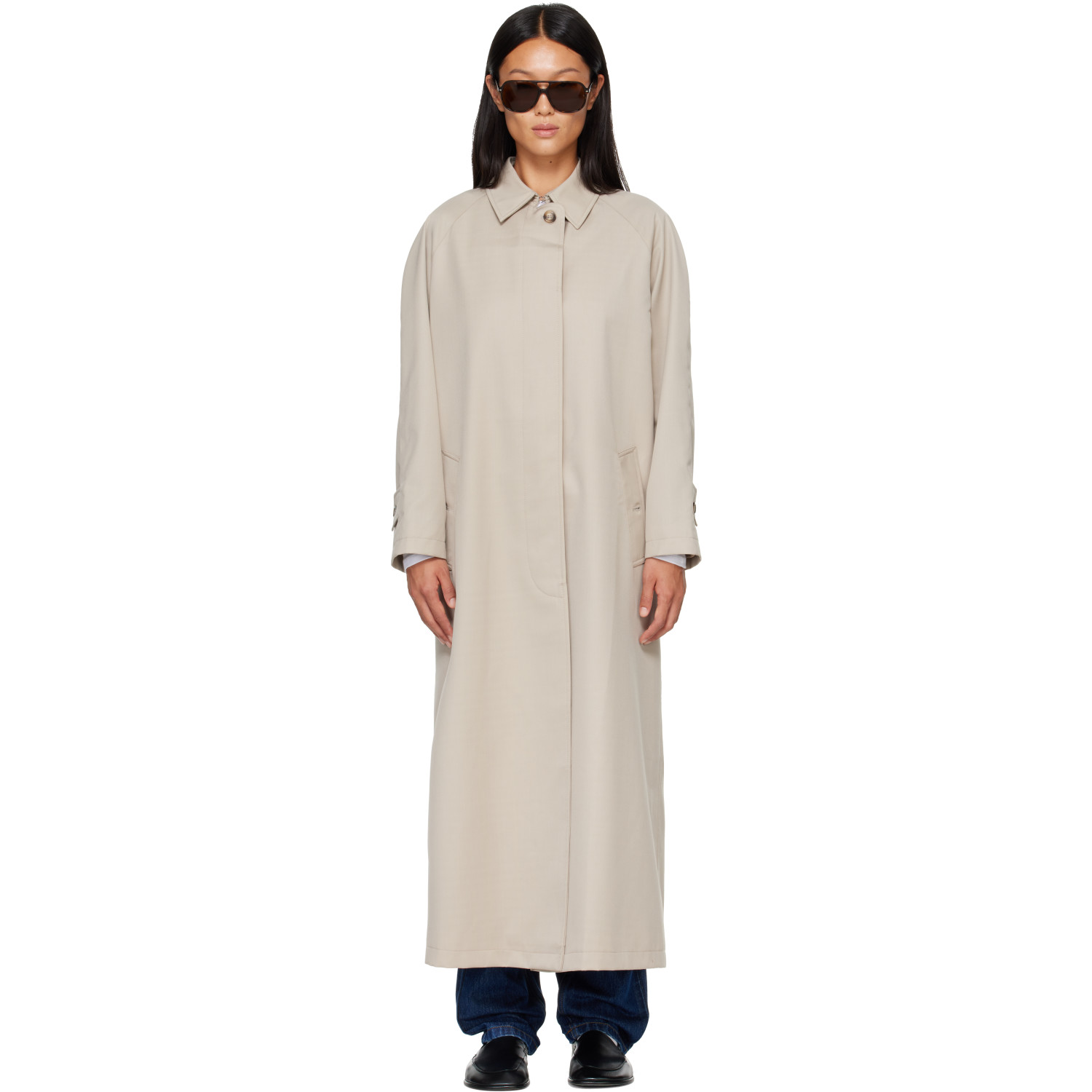 HommeGirls Beige Mac Coat