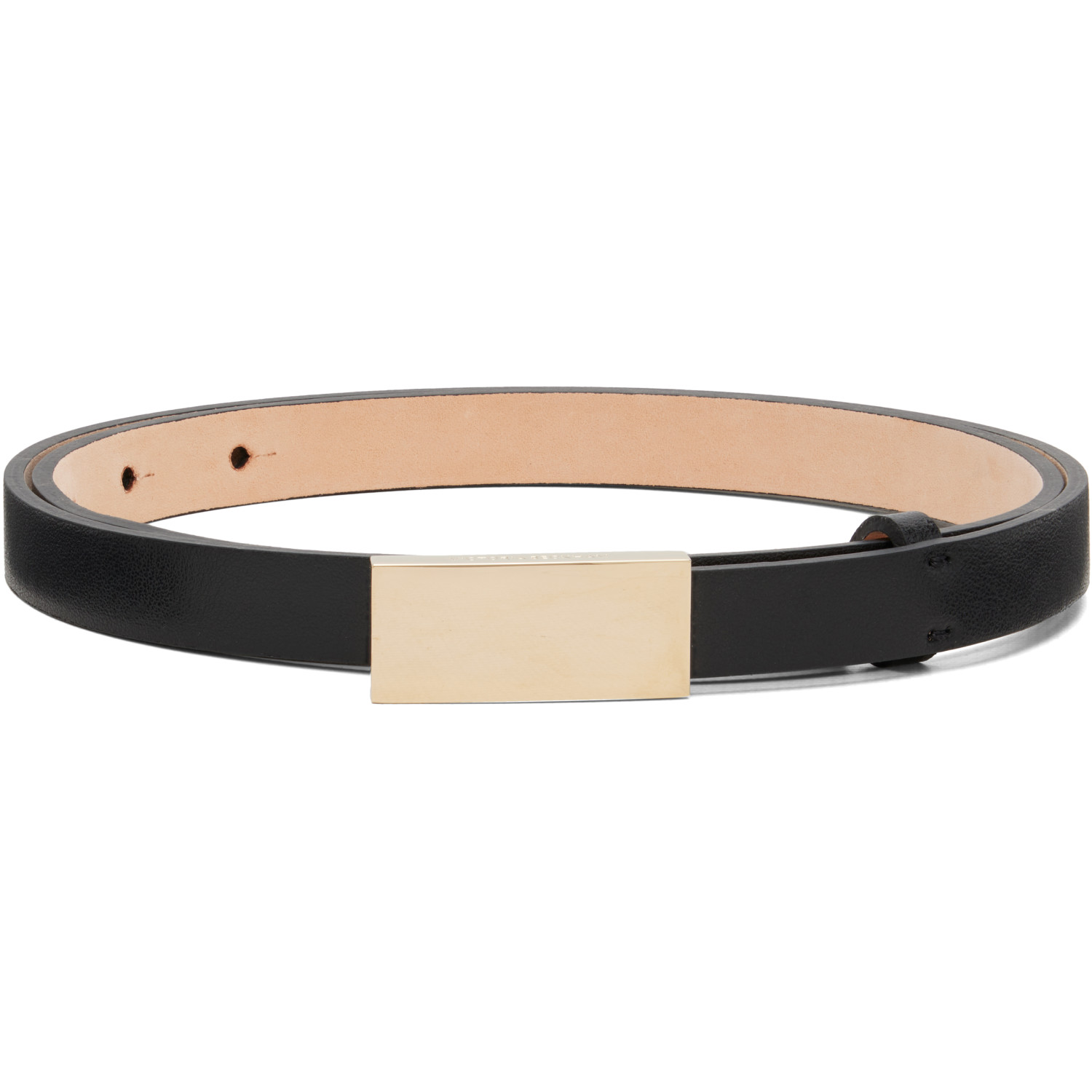 Victoria Beckham Black Portofino Mirror Micro 15mm Belt