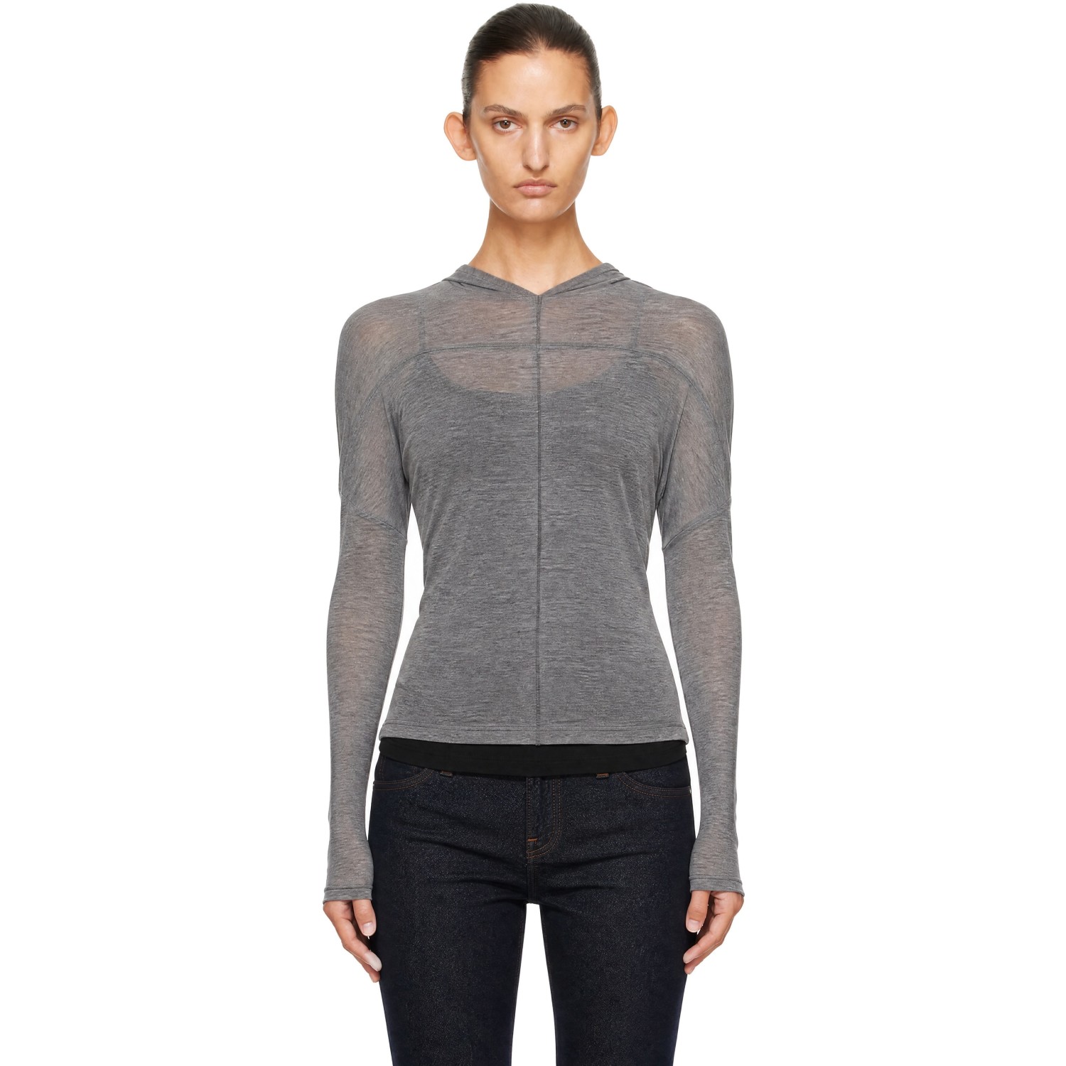 Victoria Beckham Gray Draped Top
