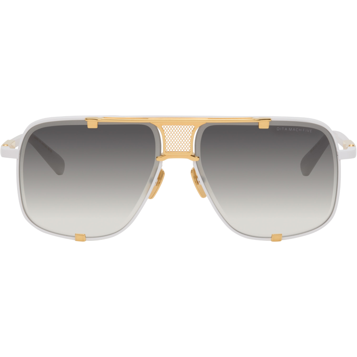 Dita White & Gold Mach-Five Sunglasses