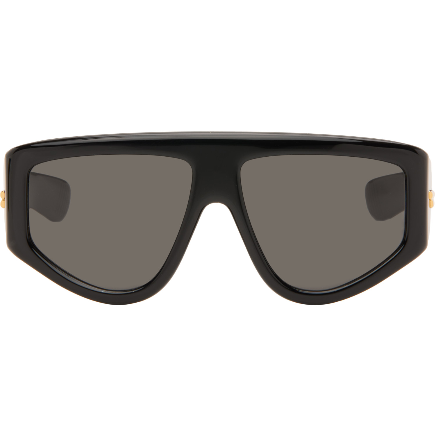 Bottega Veneta Black Classic Shield Sunglasses