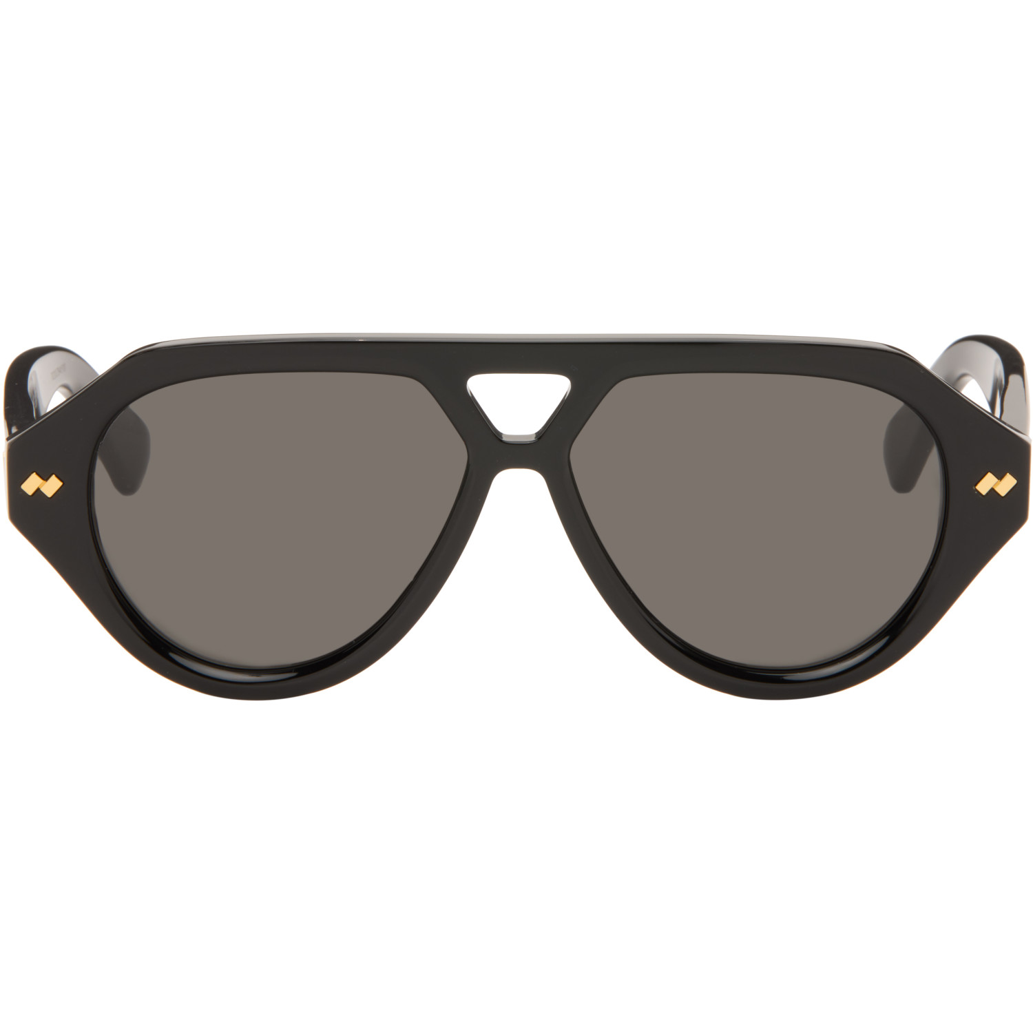 Bottega Veneta Black Dizzy Aviator Sunglasses