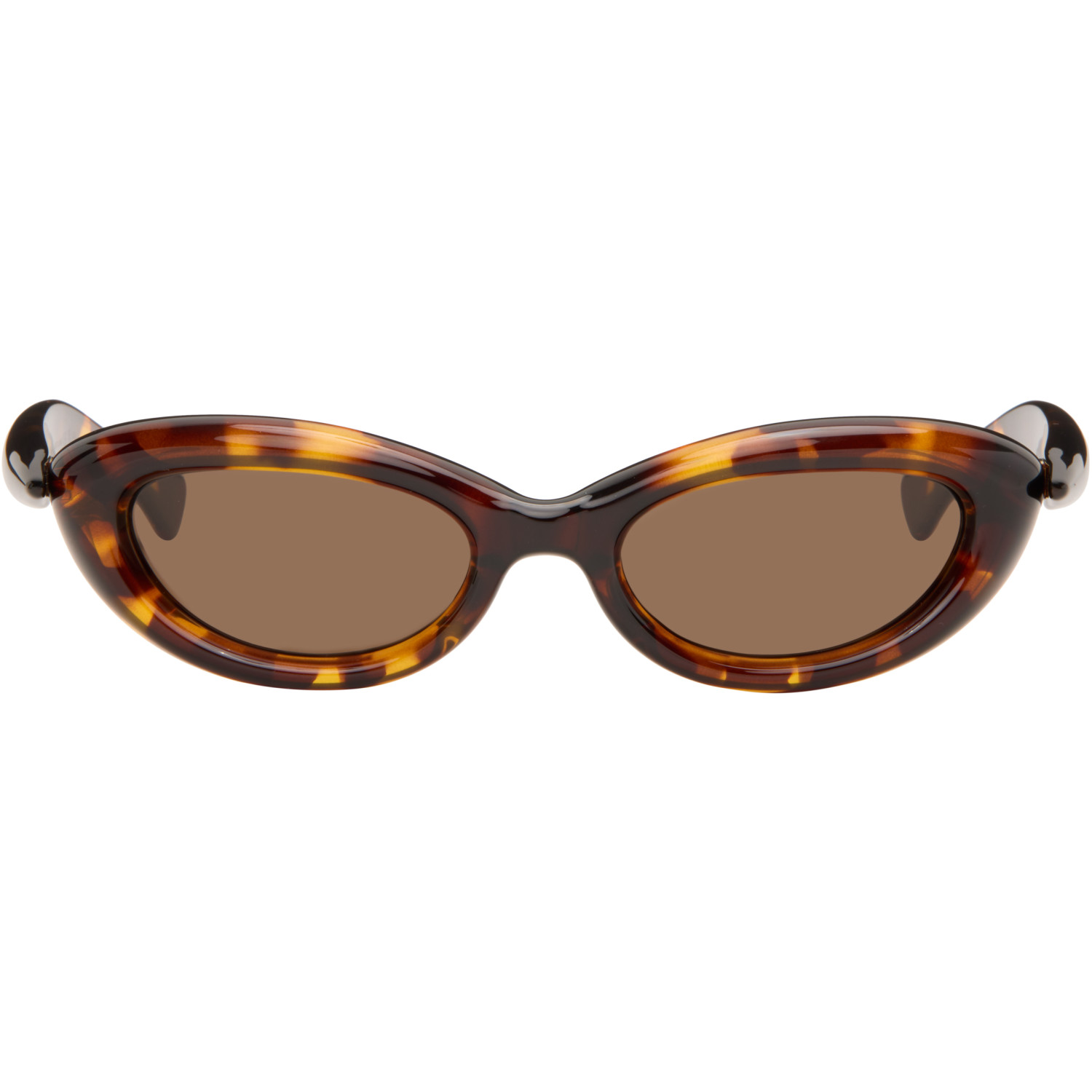 Bottega Veneta Brown Sardine Oval Sunglasses