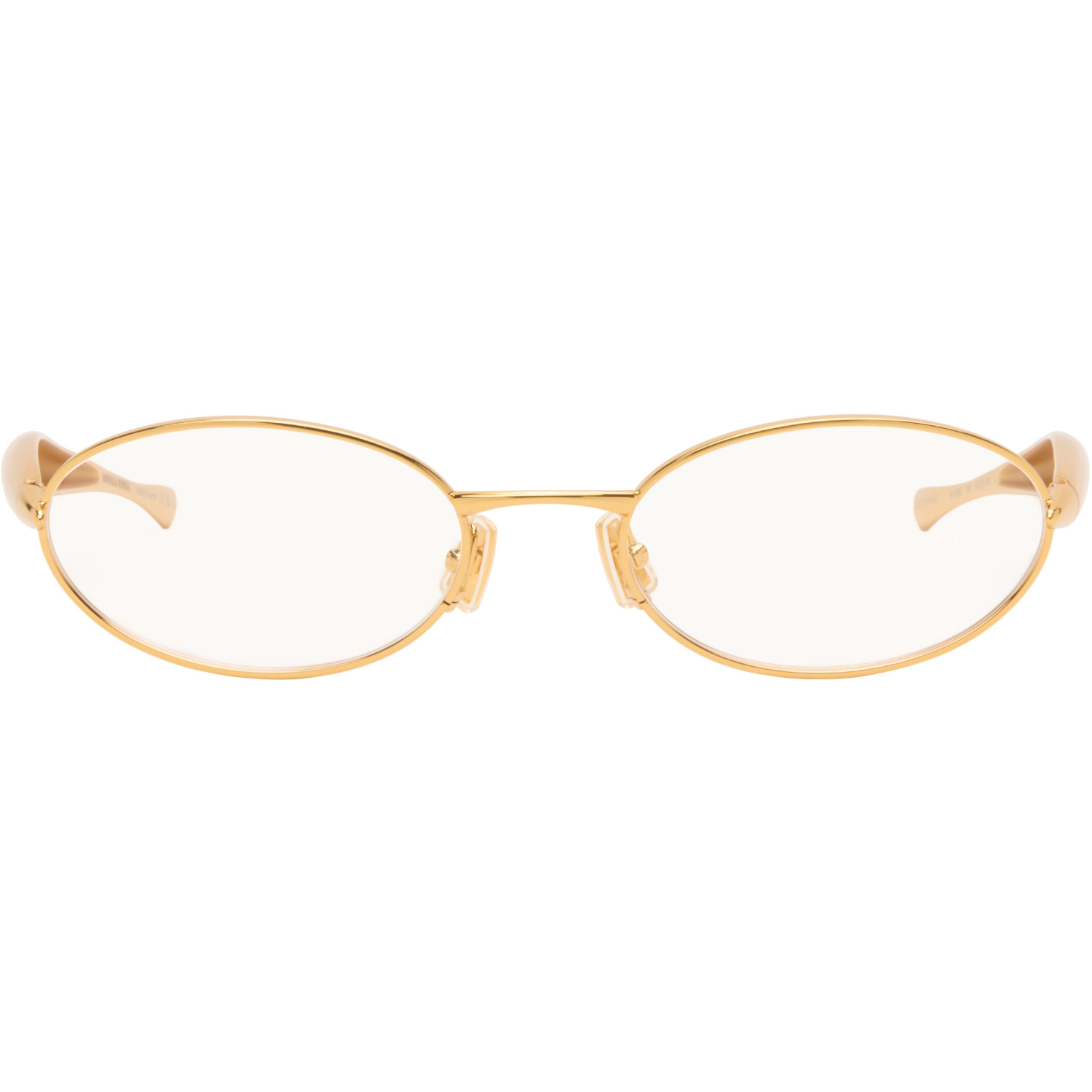 Bottega Veneta Gold Sardine Oval Glasses