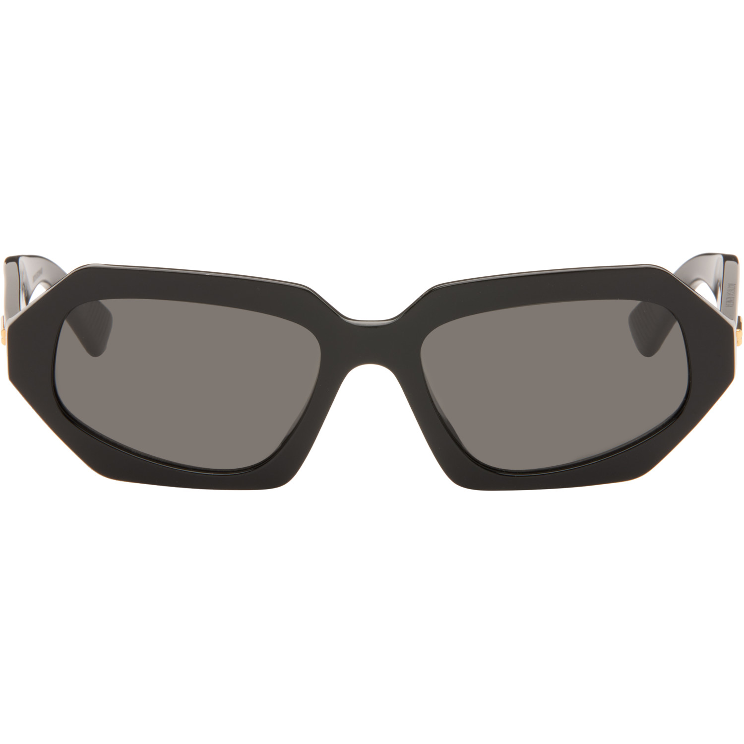 Bottega Veneta Black Classic Oval Sunglasses