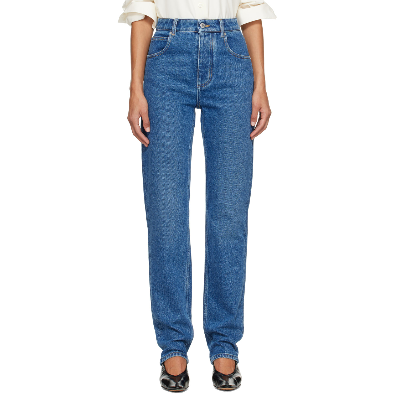 Bottega Veneta Blue Faded Denim Jeans