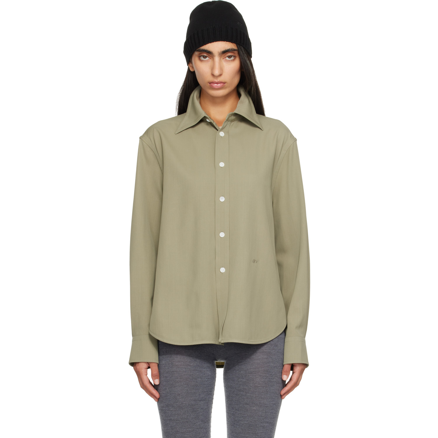Bottega Veneta Green Wool Shirt