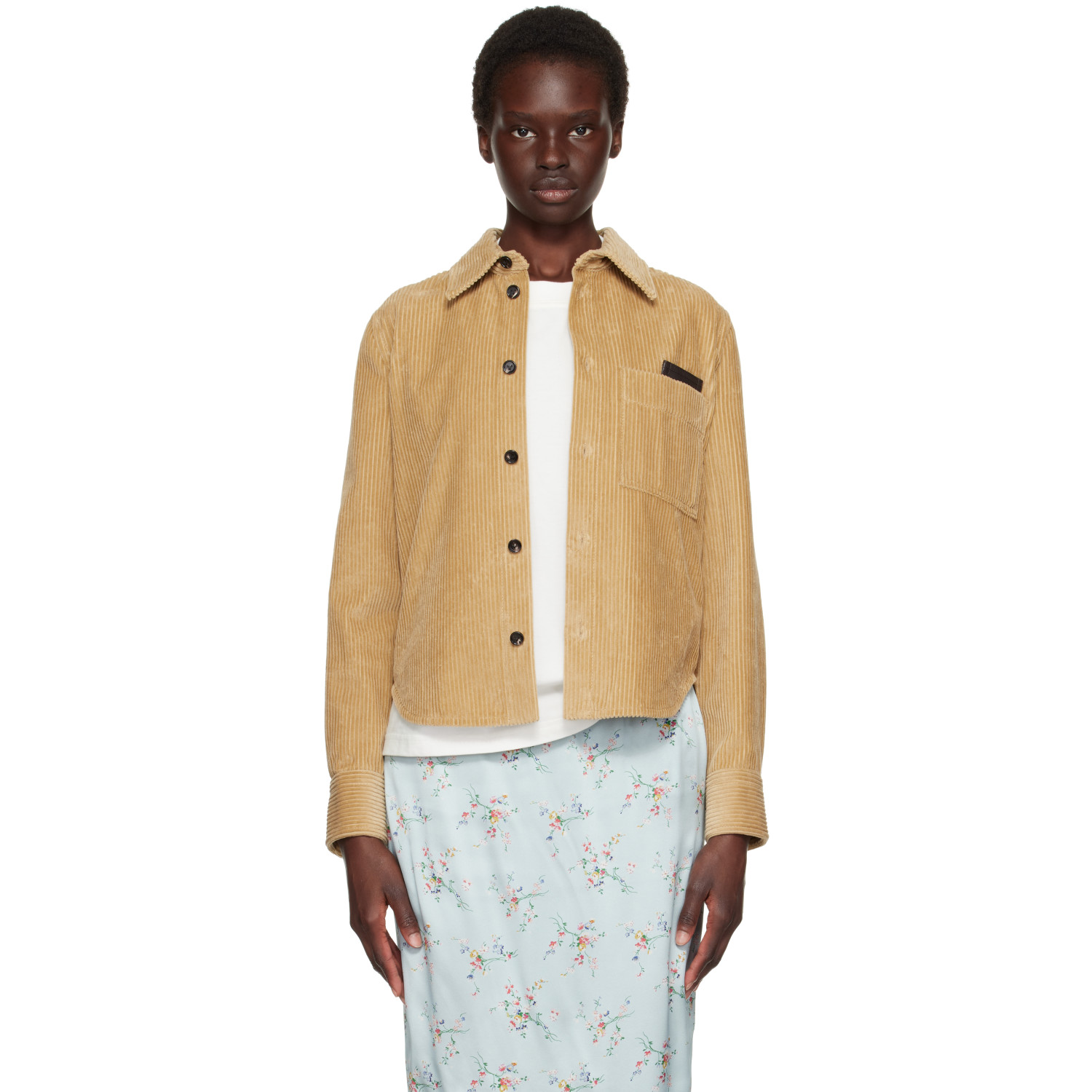 Bottega Veneta Tan Cotton Corduroy Shirt