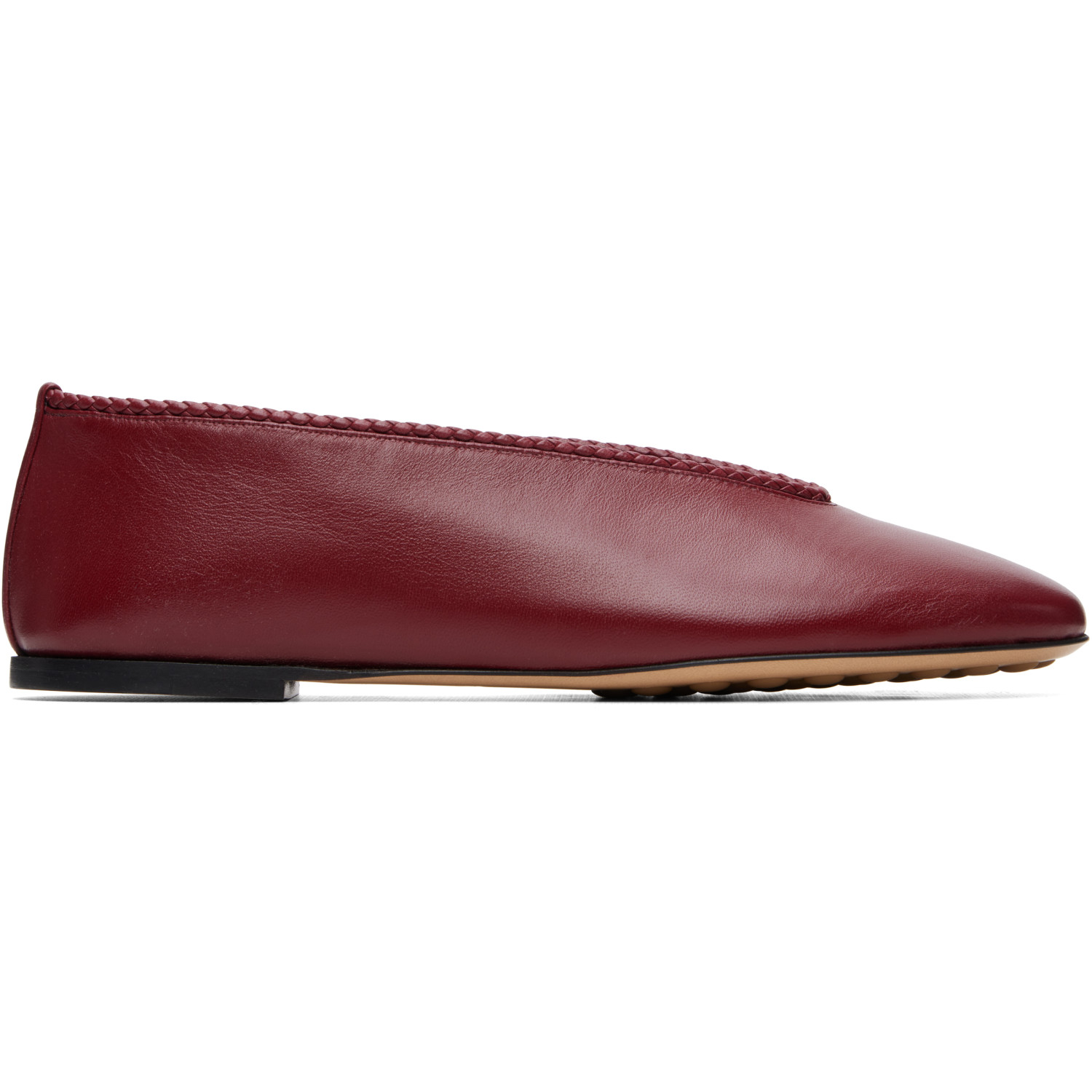 Bottega Veneta Burgundy Rosa Ballerina Flats