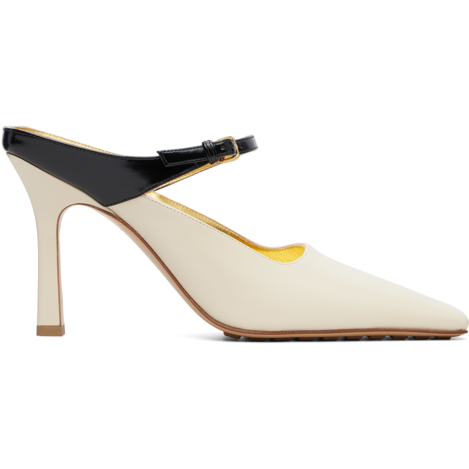 Bottega Veneta Off-White & Black Andrea Heels