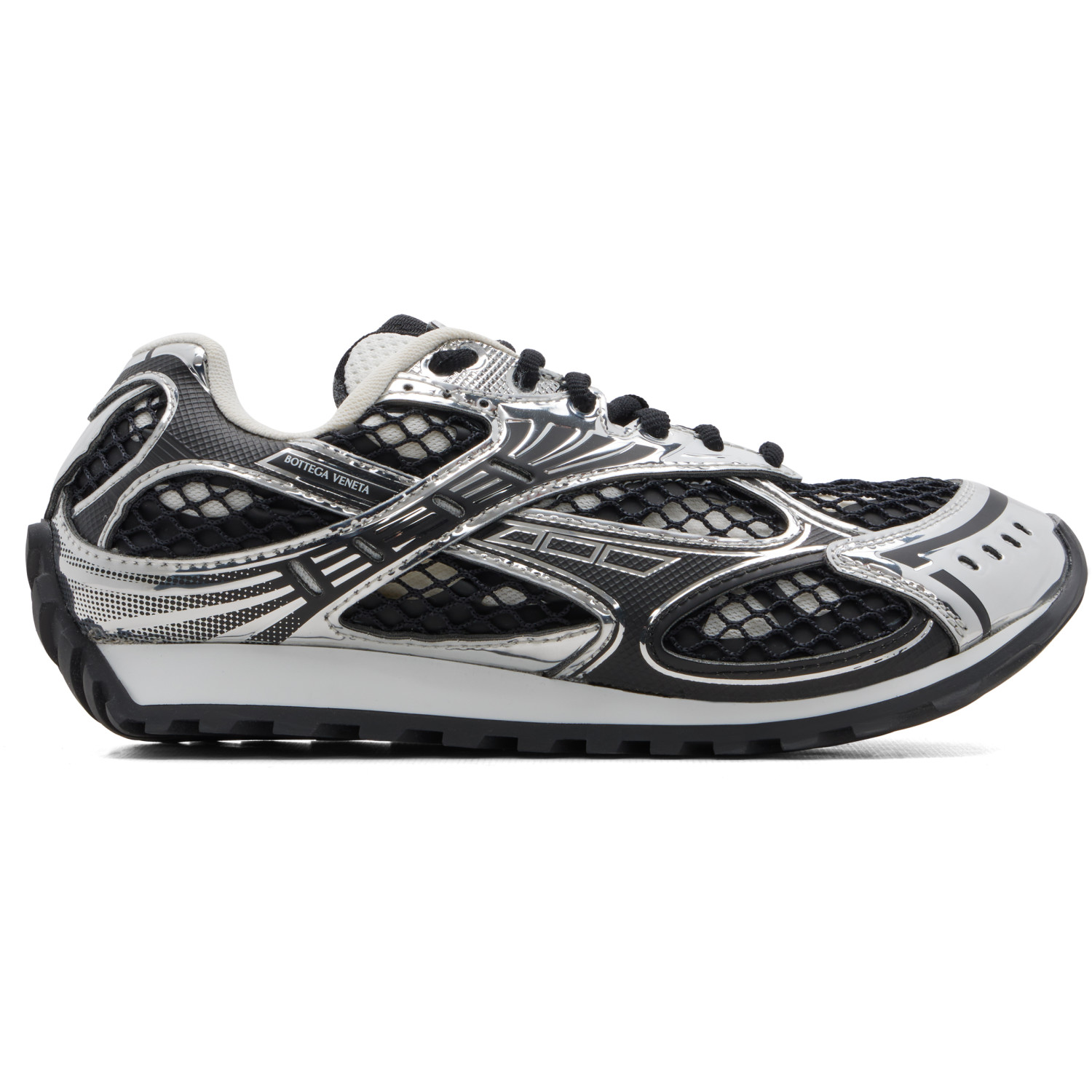 Bottega Veneta Black & Silver Orbit Sneakers