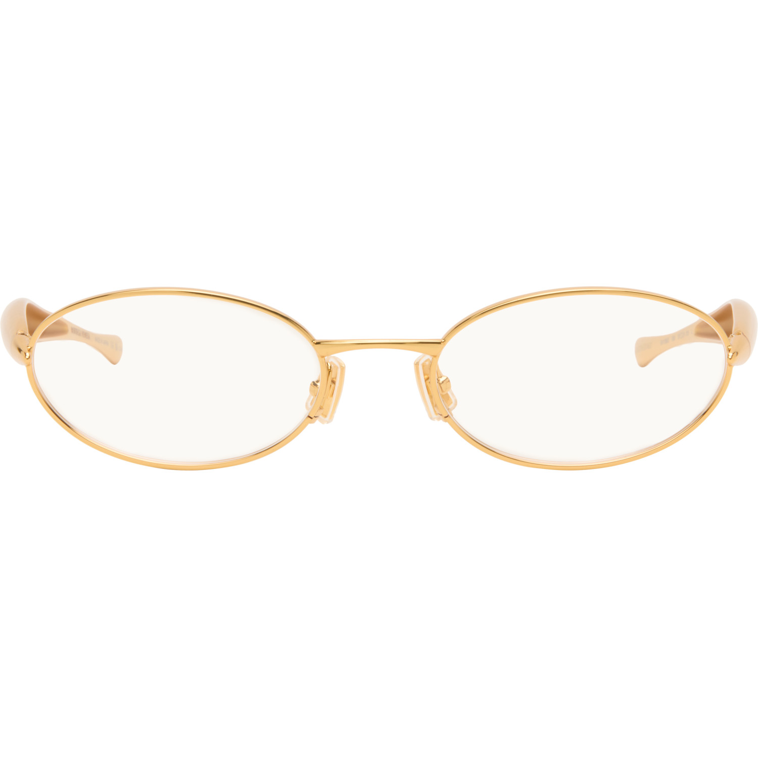 Bottega Veneta Gold Sardine Oval Glasses