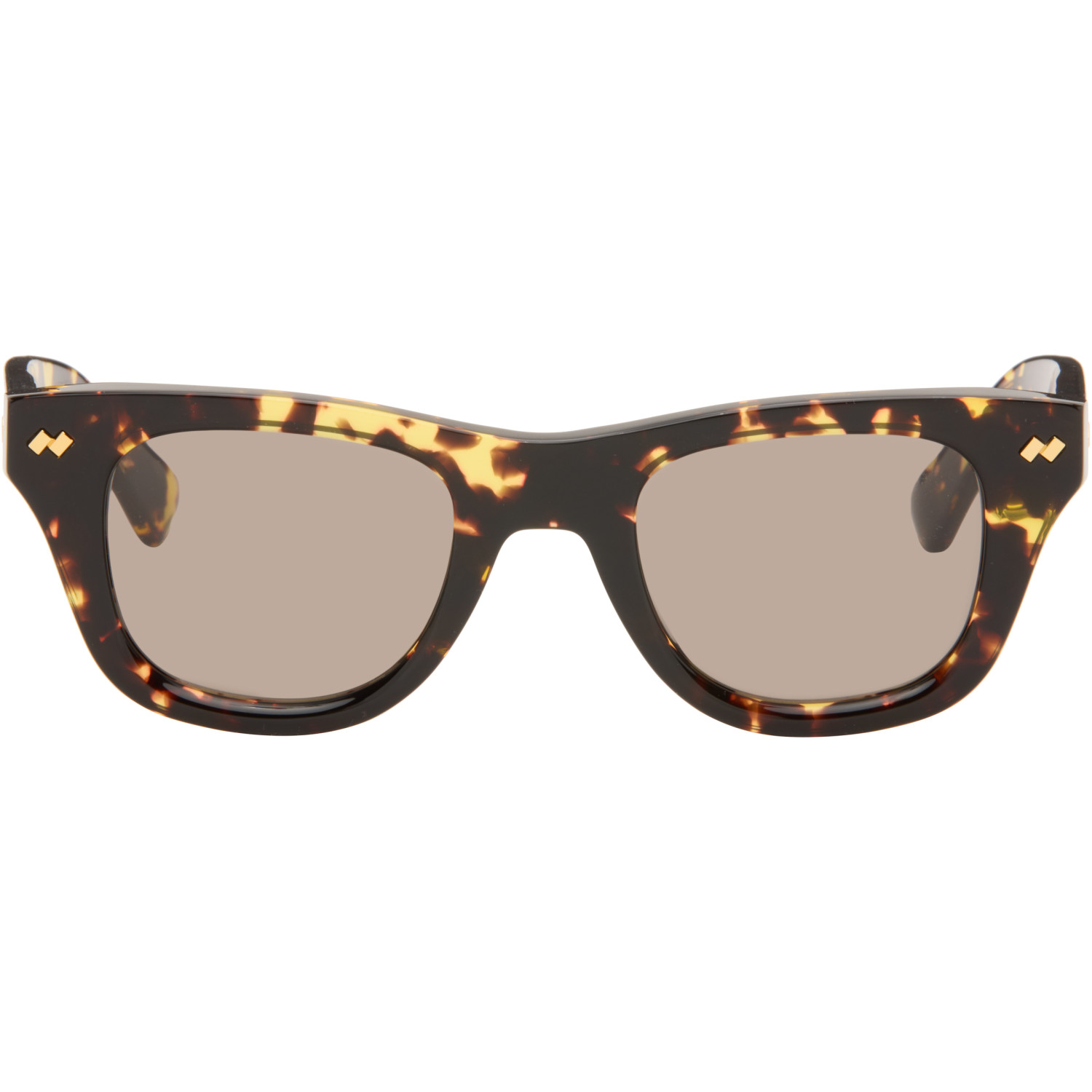 Bottega Veneta Brown & Yellow Dizzy Squared Sunglasses