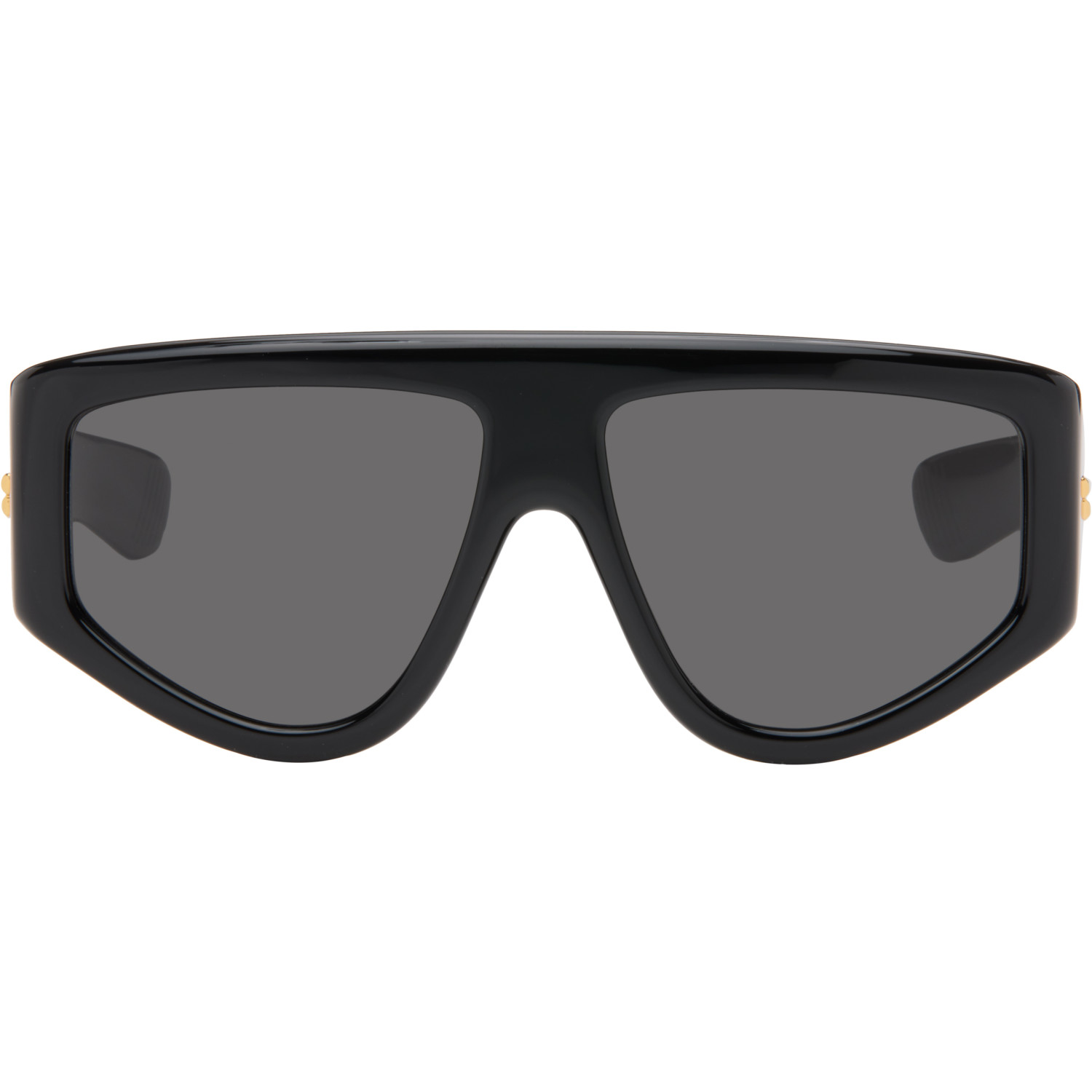Bottega Veneta Black Classic Shield Sunglasses