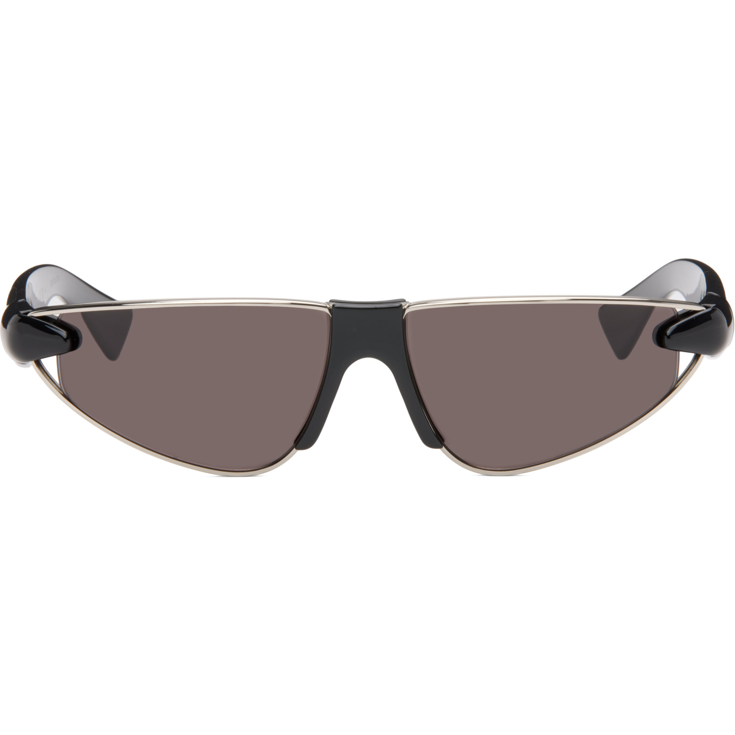 Bottega Veneta Black & Silver Icons Cat Eye Sunglasses