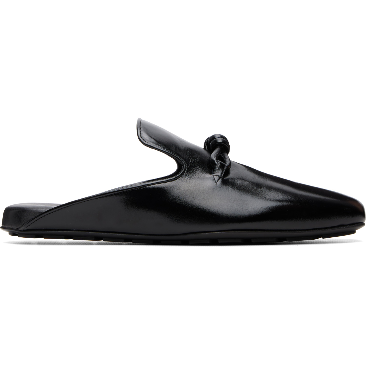 Bottega Veneta Black Roma Slipper Loafers