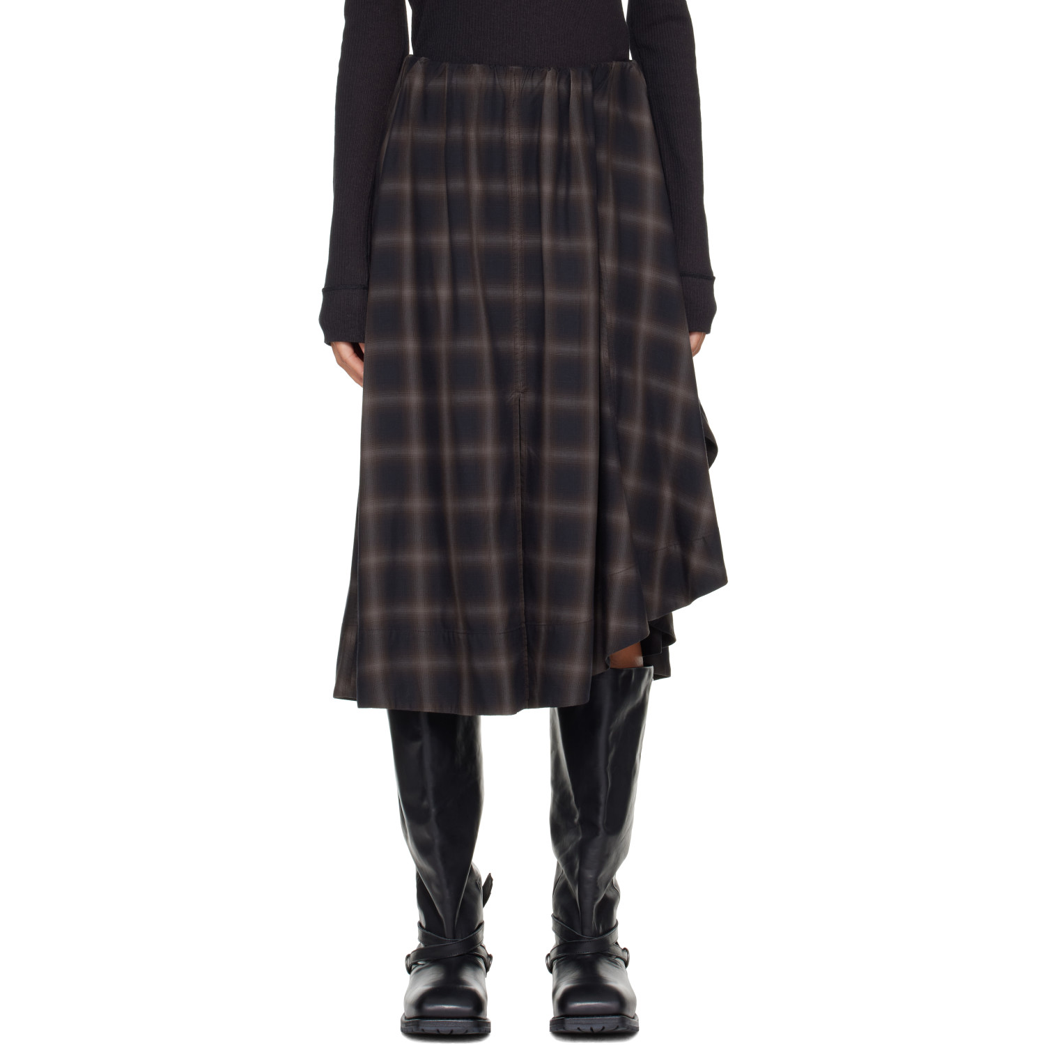 OUR LEGACY Black & Brown Fan Midi Skirt