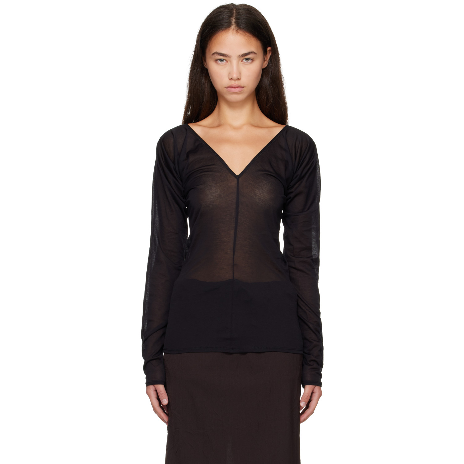 OUR LEGACY Black Cheer V Neck Blouse