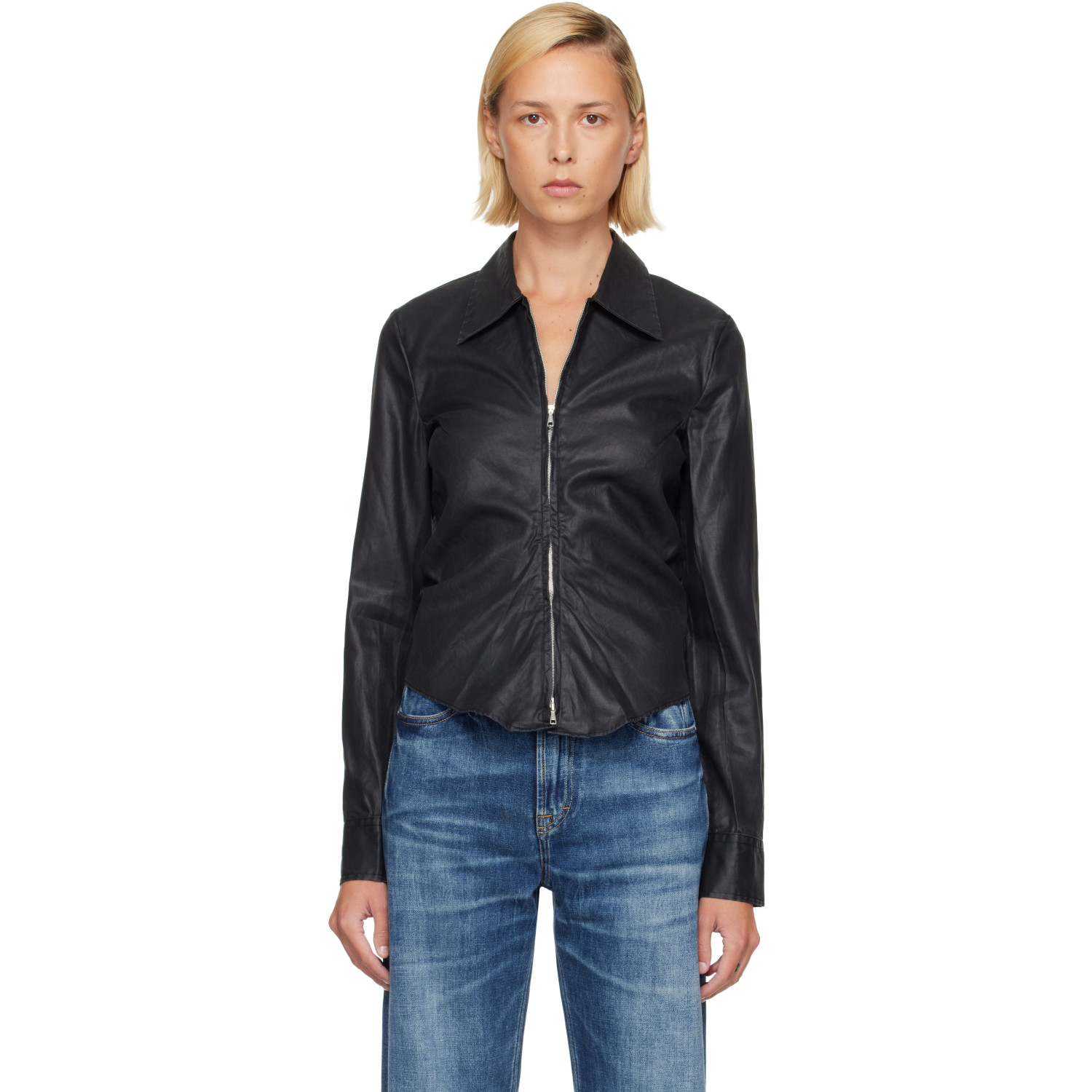 OUR LEGACY Black Slim Zip Shirt
